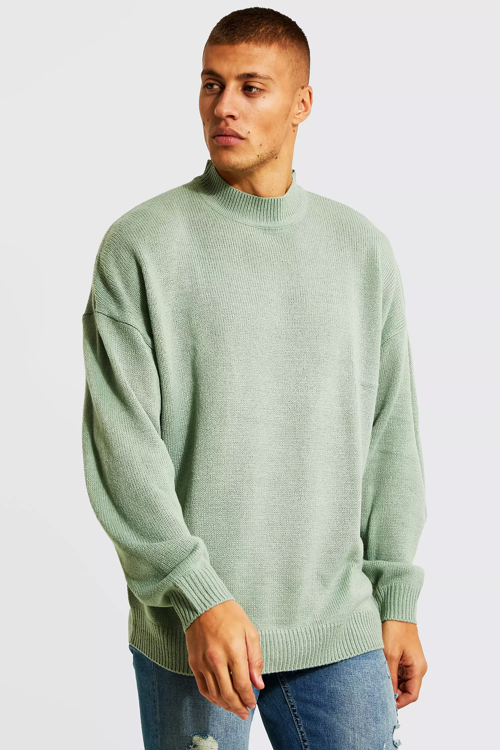 Mens oversized 2025 knitted jumper