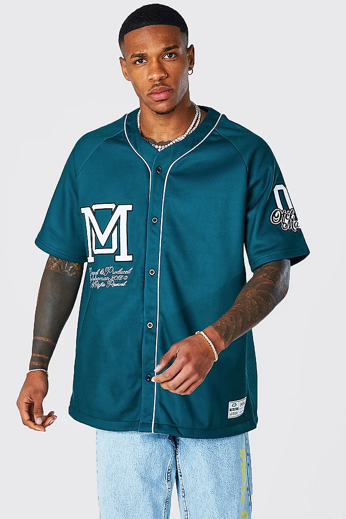 Oversized Official Man Jersey Baseball Shirt