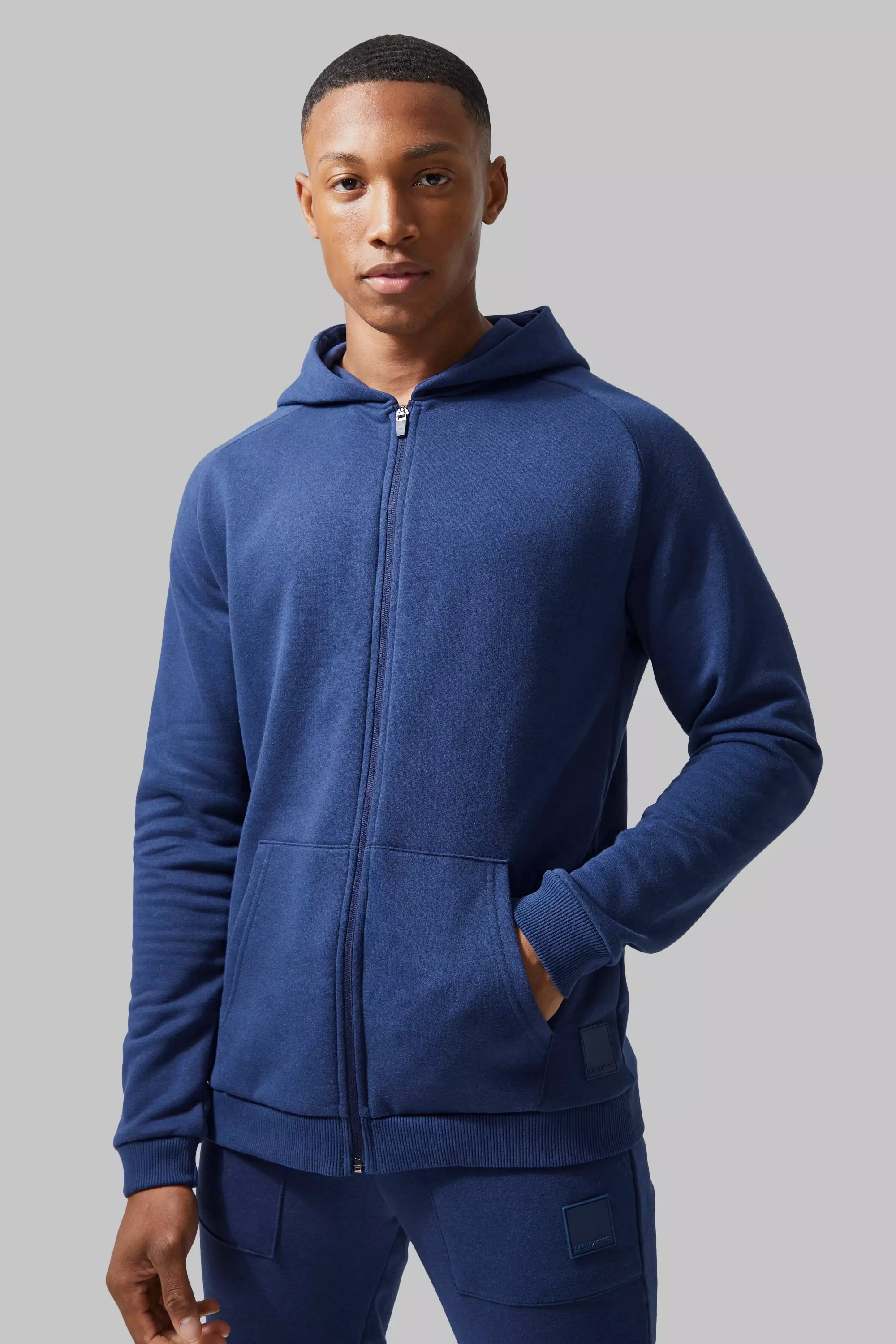 Man Active Gym Zip Through Hoodie Tracksuit