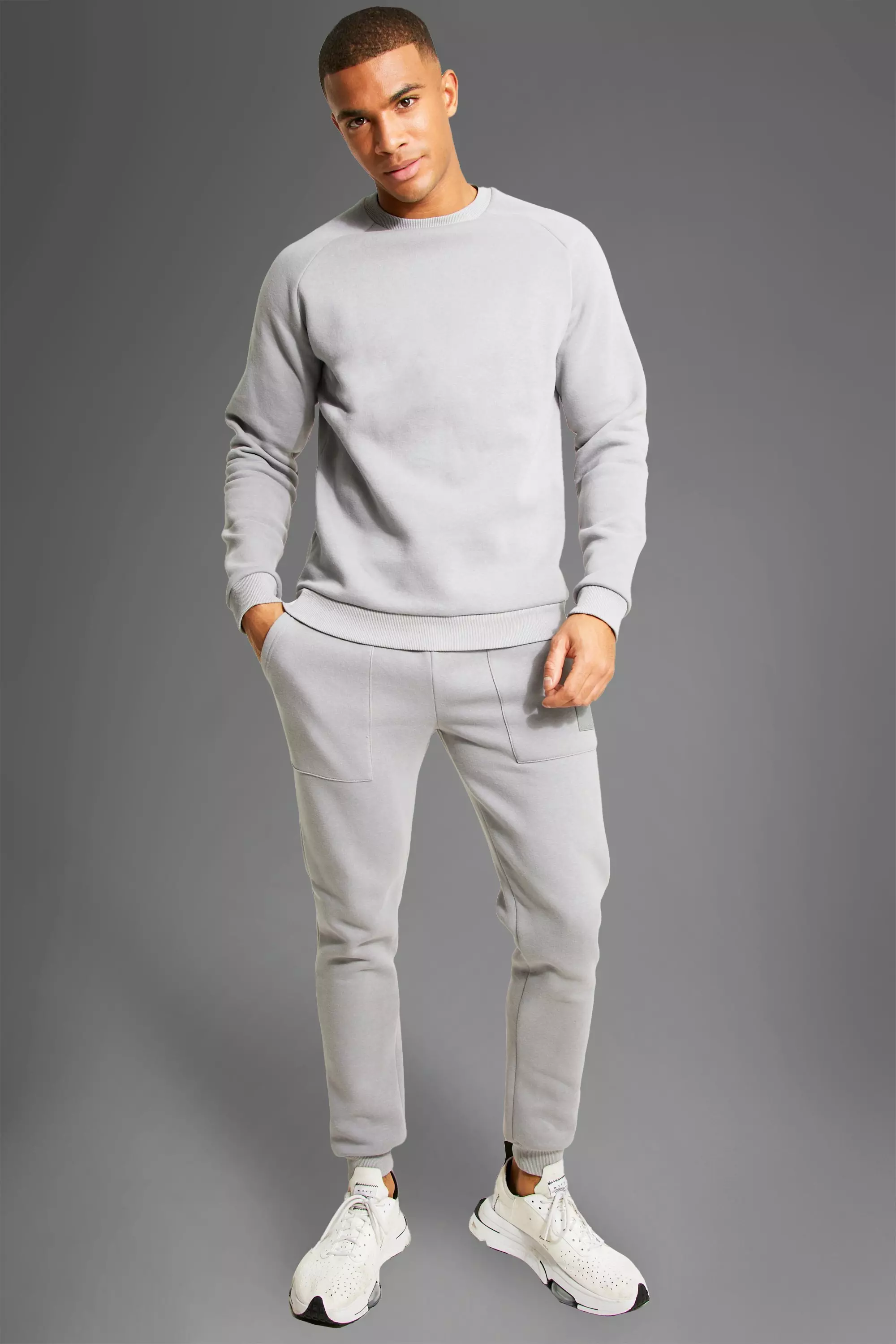 Boohooman sales tracksuit grey