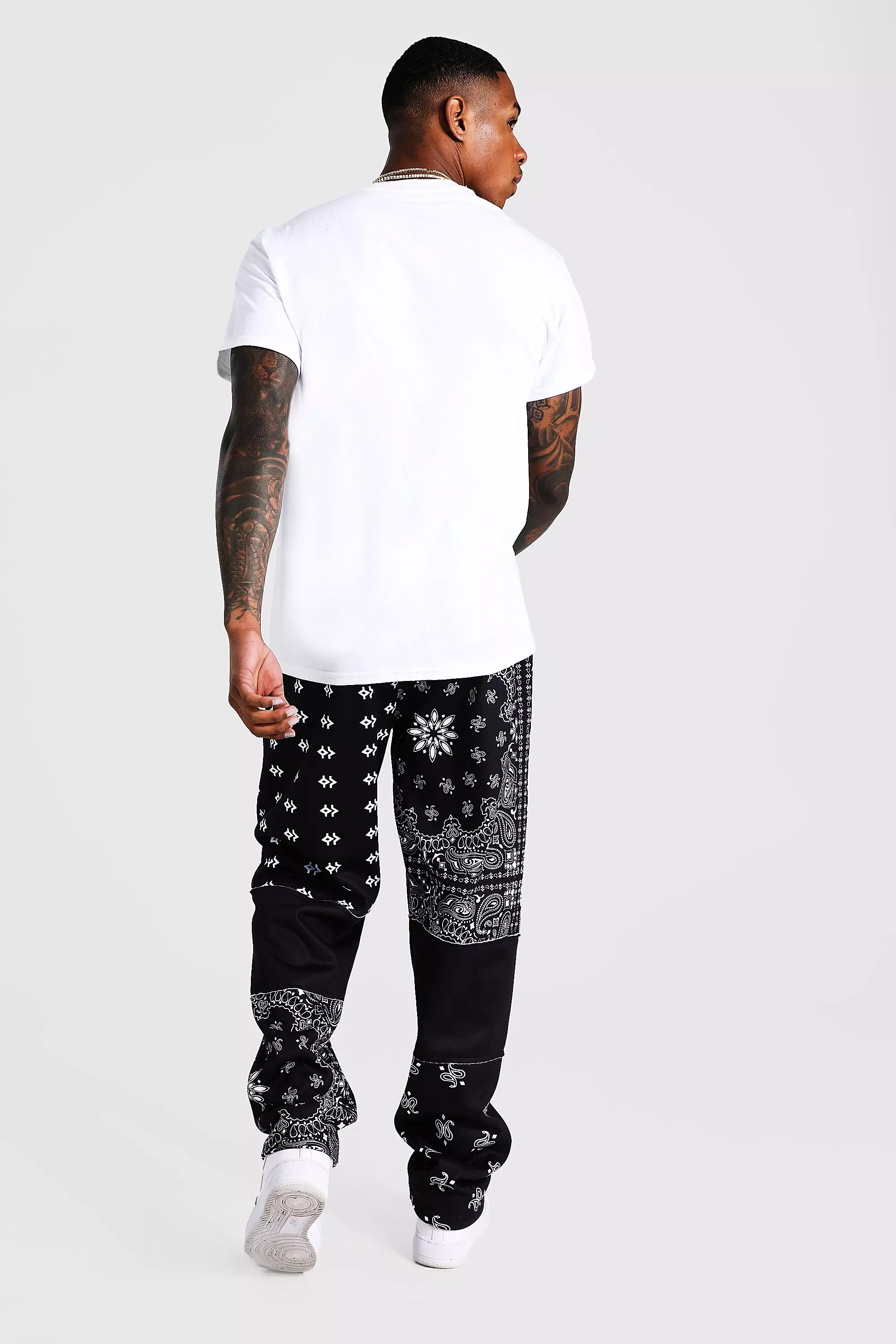 Official Man Bandana Print Rubber Tab Jogger | boohooMAN USA