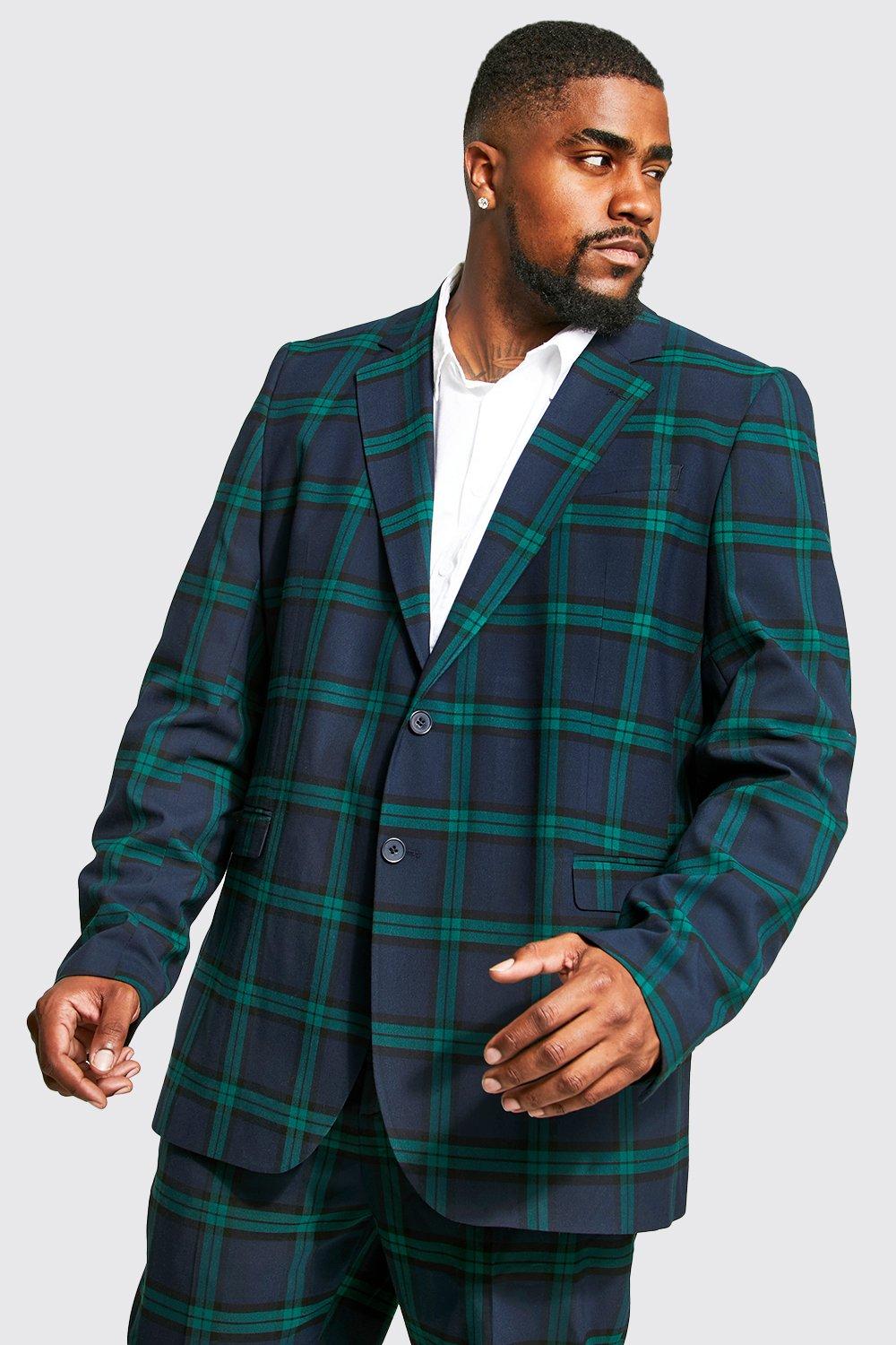 mens red plaid christmas blazer