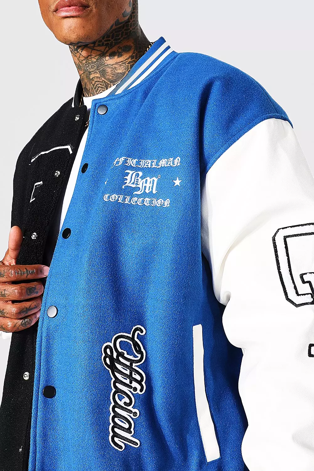 Ofcl Multi Spliced Varsity Jacket