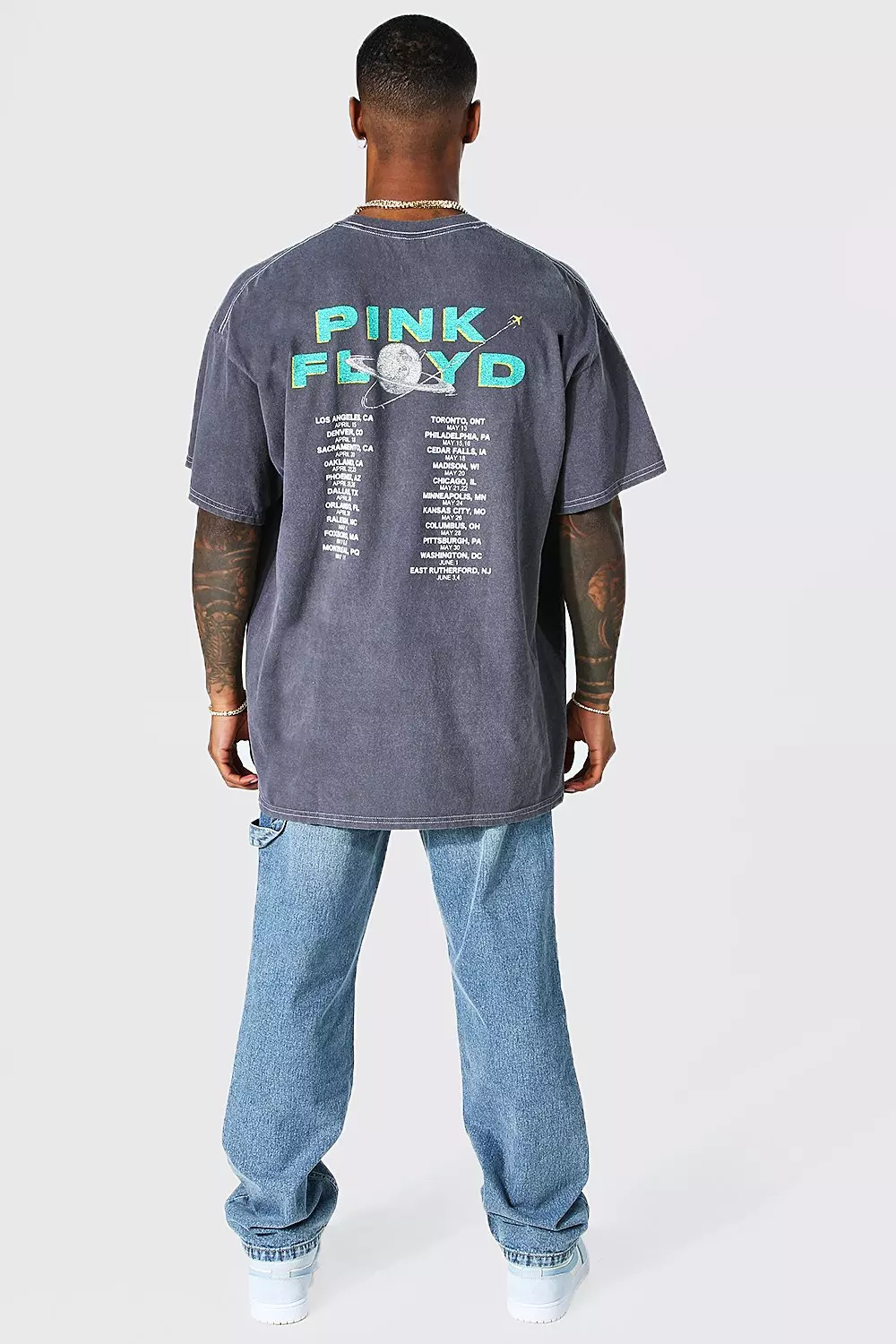 Topshop oversized acid wash t-shirt in pink - ShopStyle