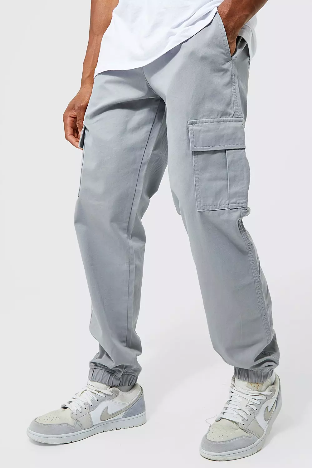Men's Elastic Waist Skinny Fit Cargo Trouser