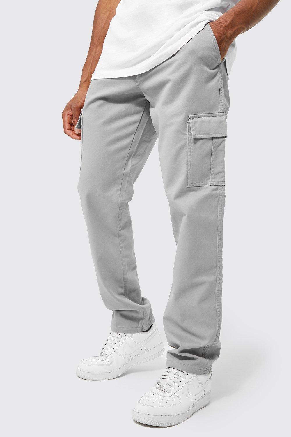 pantalon cargo droit homme - gris - 36, gris