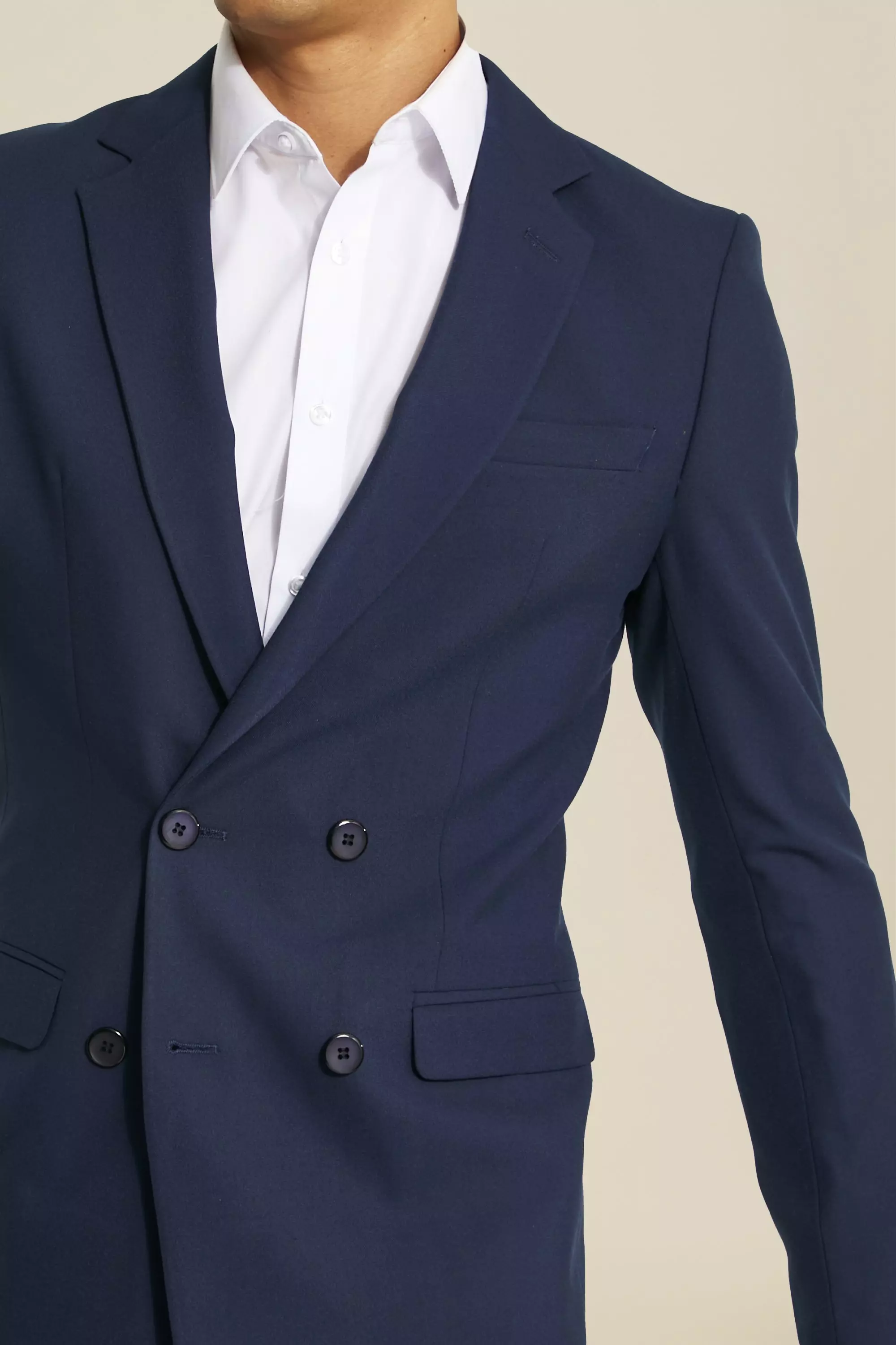 Super Skinny Navy Double Breasted Jacket | boohooMAN USA