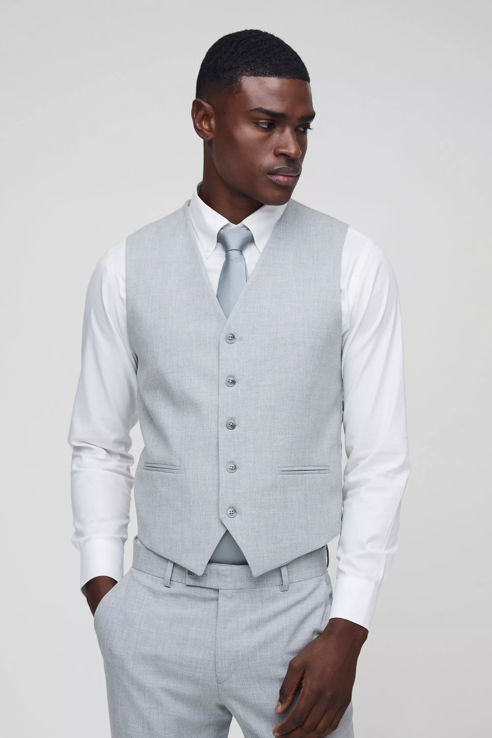 Blue shirt sale and waistcoat