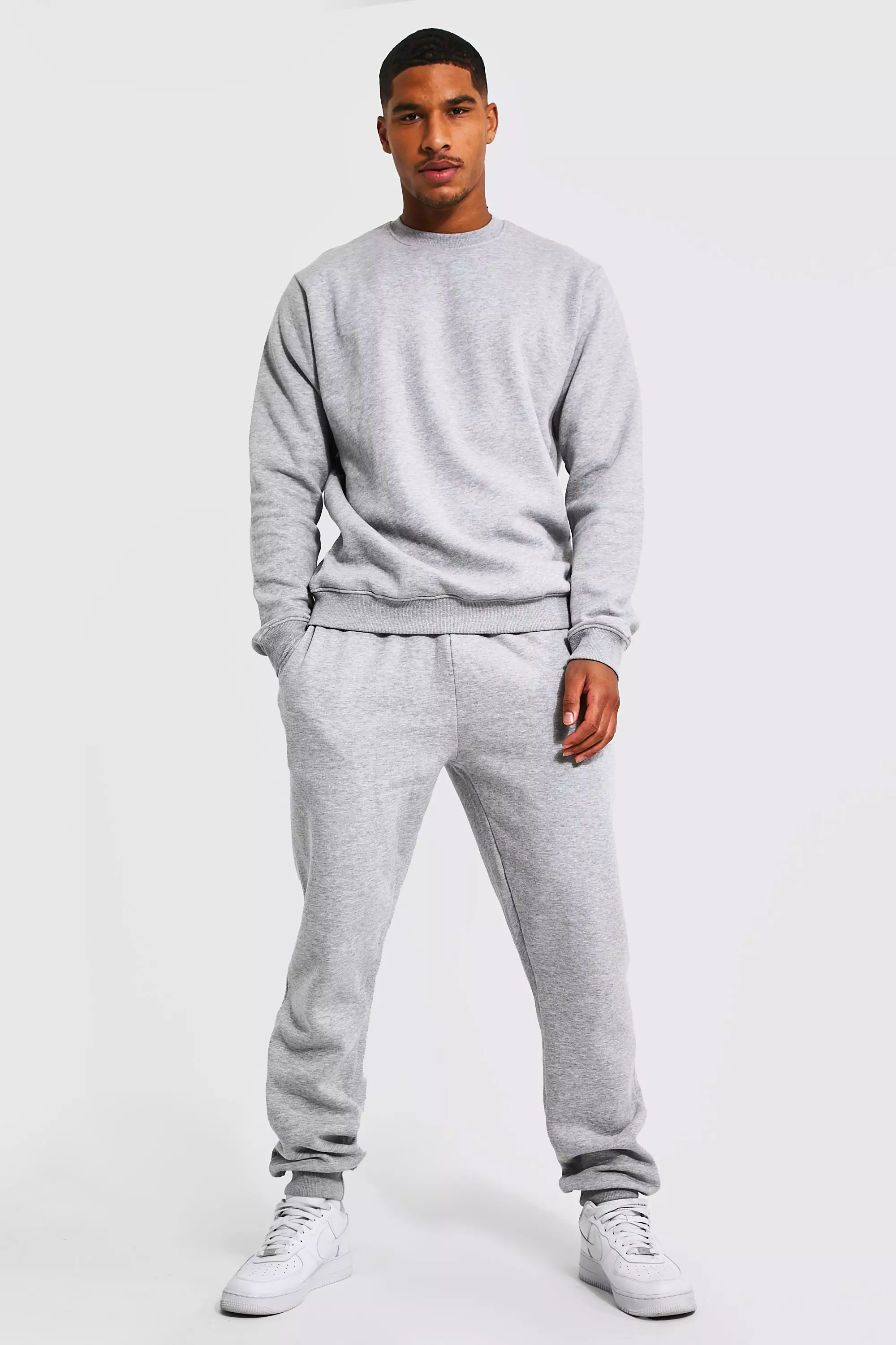 Boohooman hot sale grey tracksuit