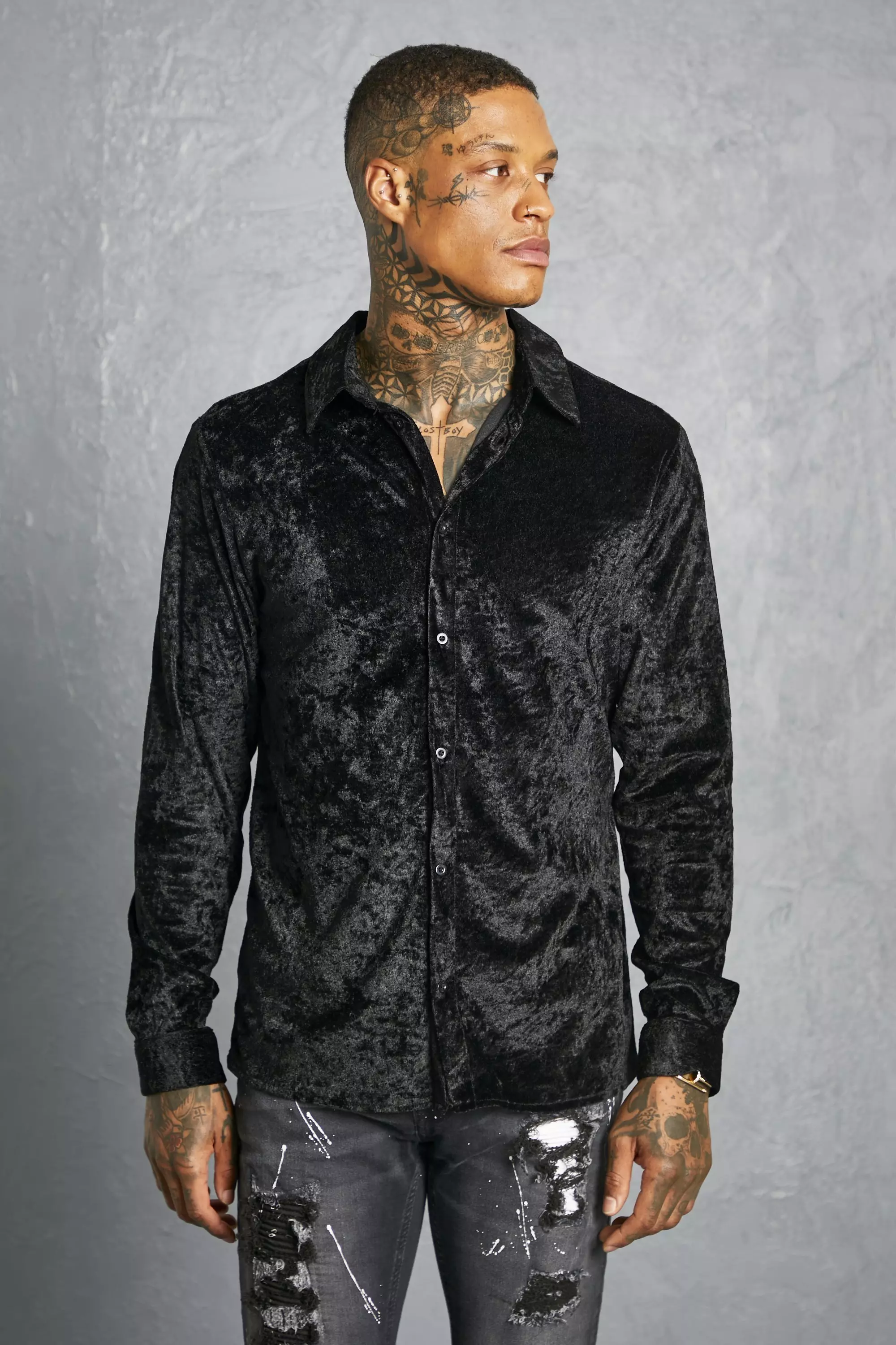 Velvet long sleeve outlet shirt