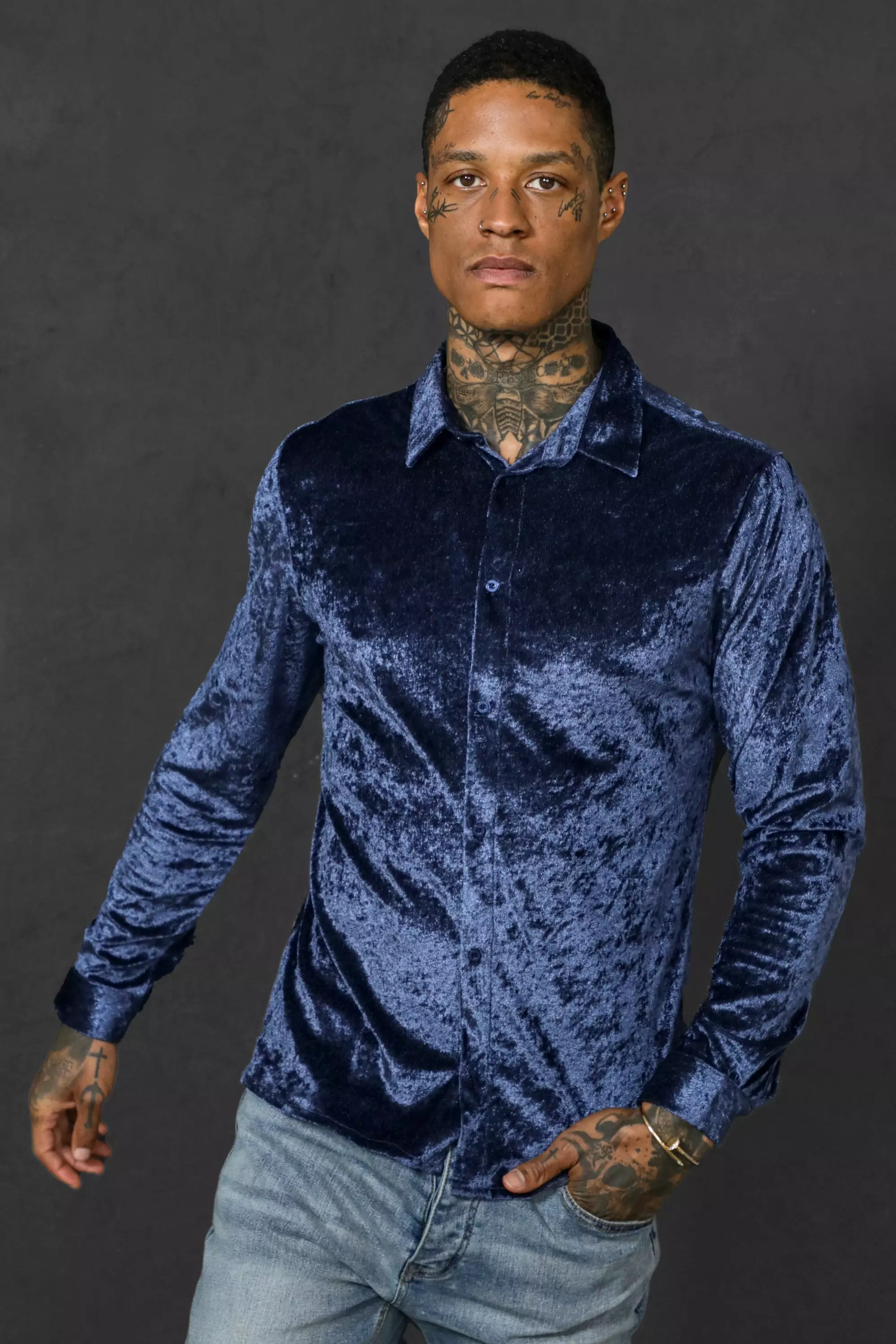 Blue velvet hotsell shirt mens