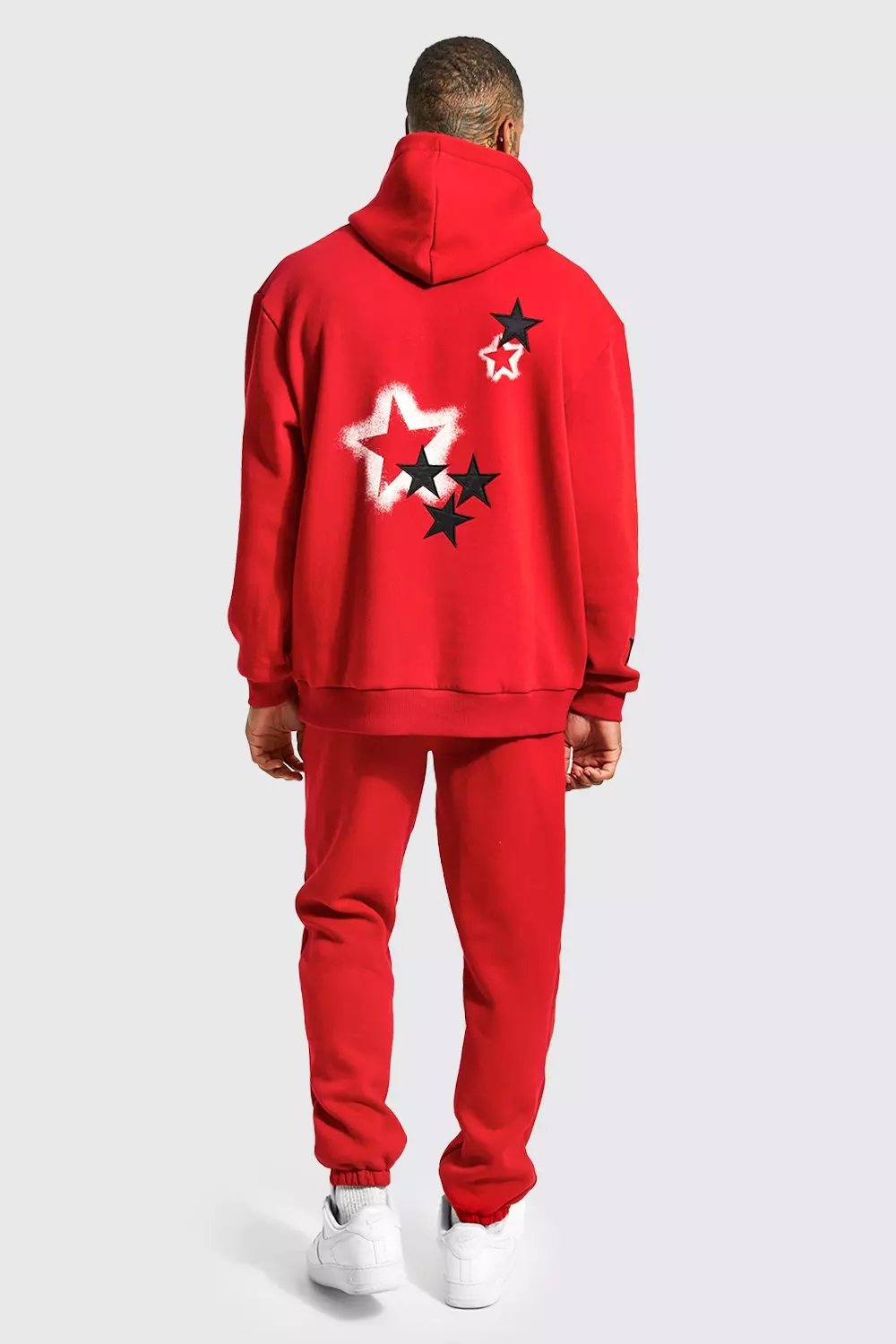 Boohooman cheap red tracksuit