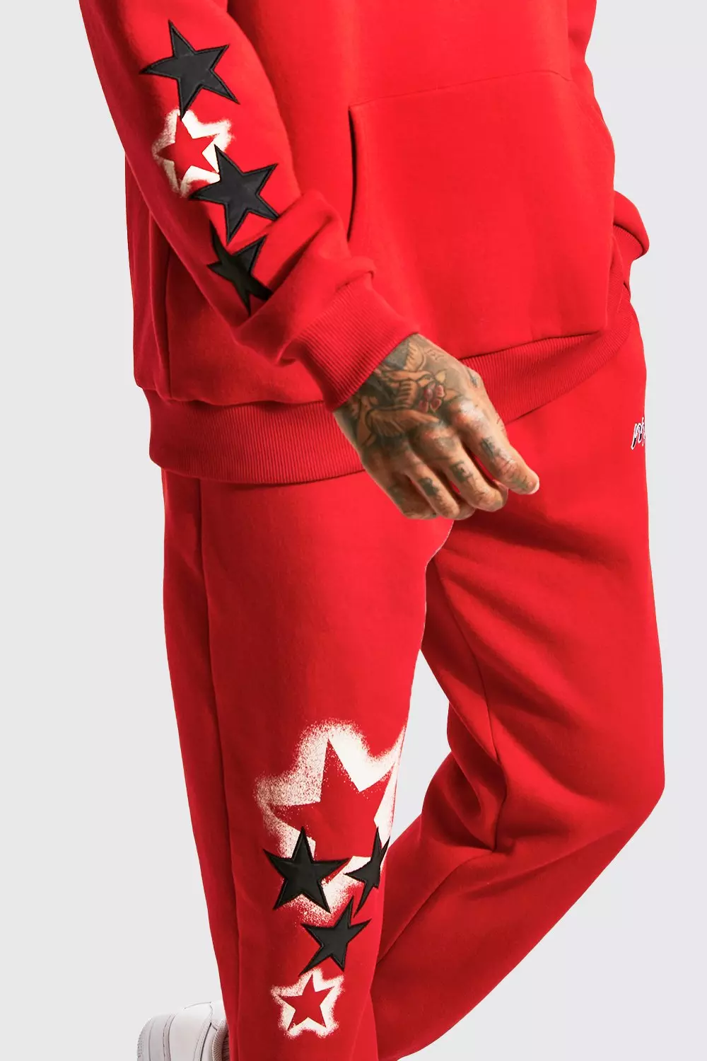 Red best sale boohooman tracksuit