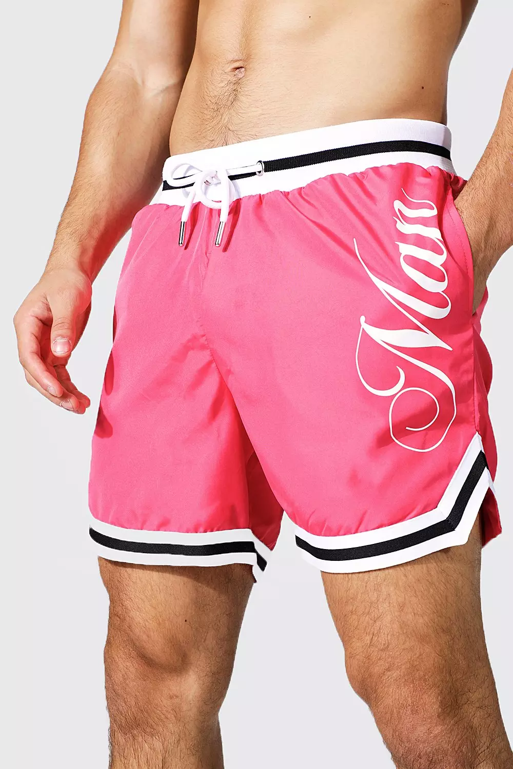 Mid Length Man Basketball Shape Swim Shorts