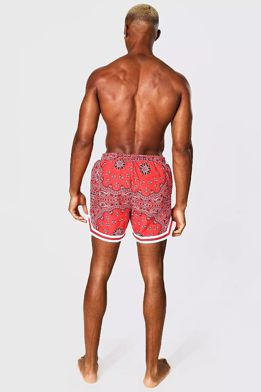 Mid Length Bandana Basketball Swim Trunks