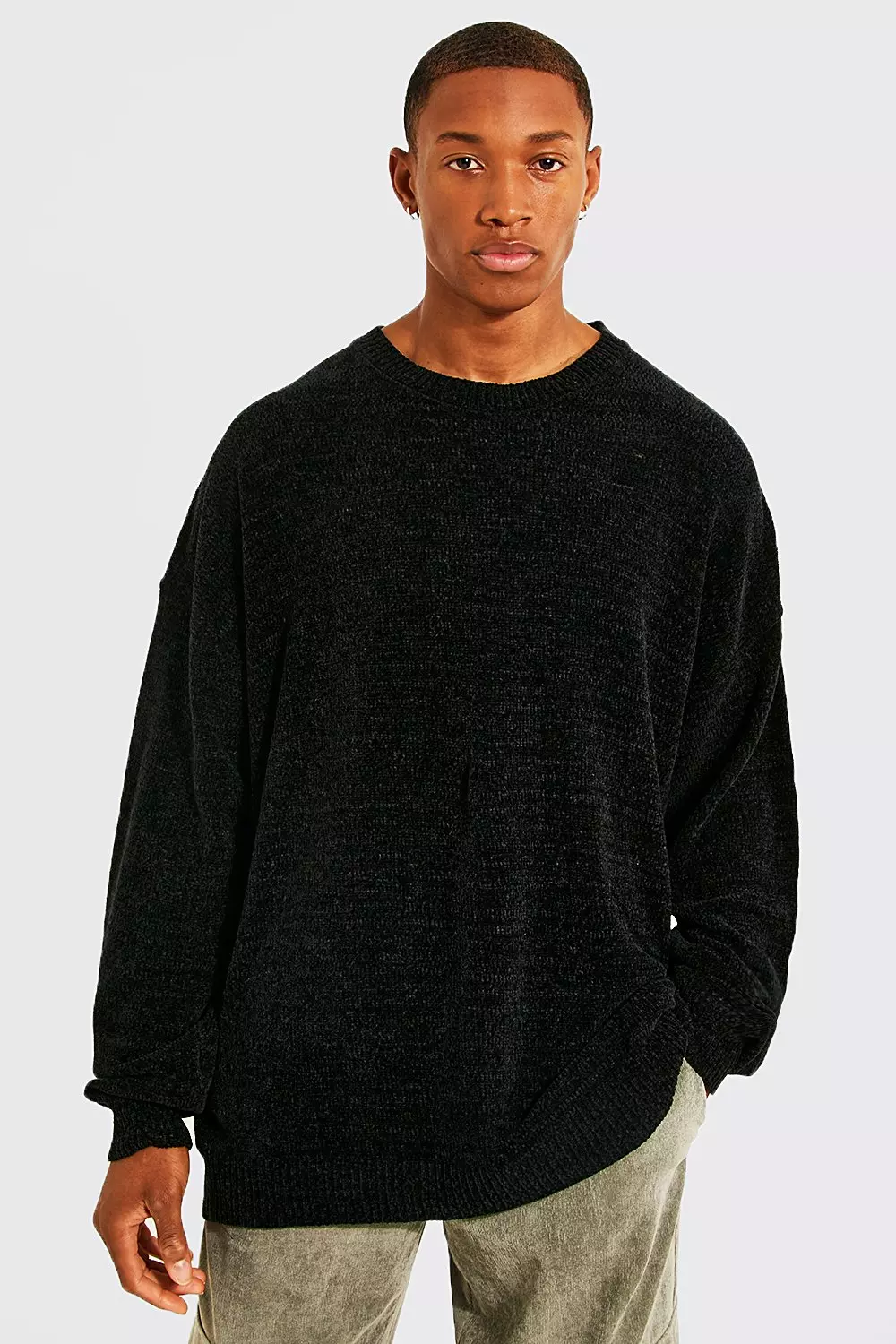 Black crew clearance neck mens jumper