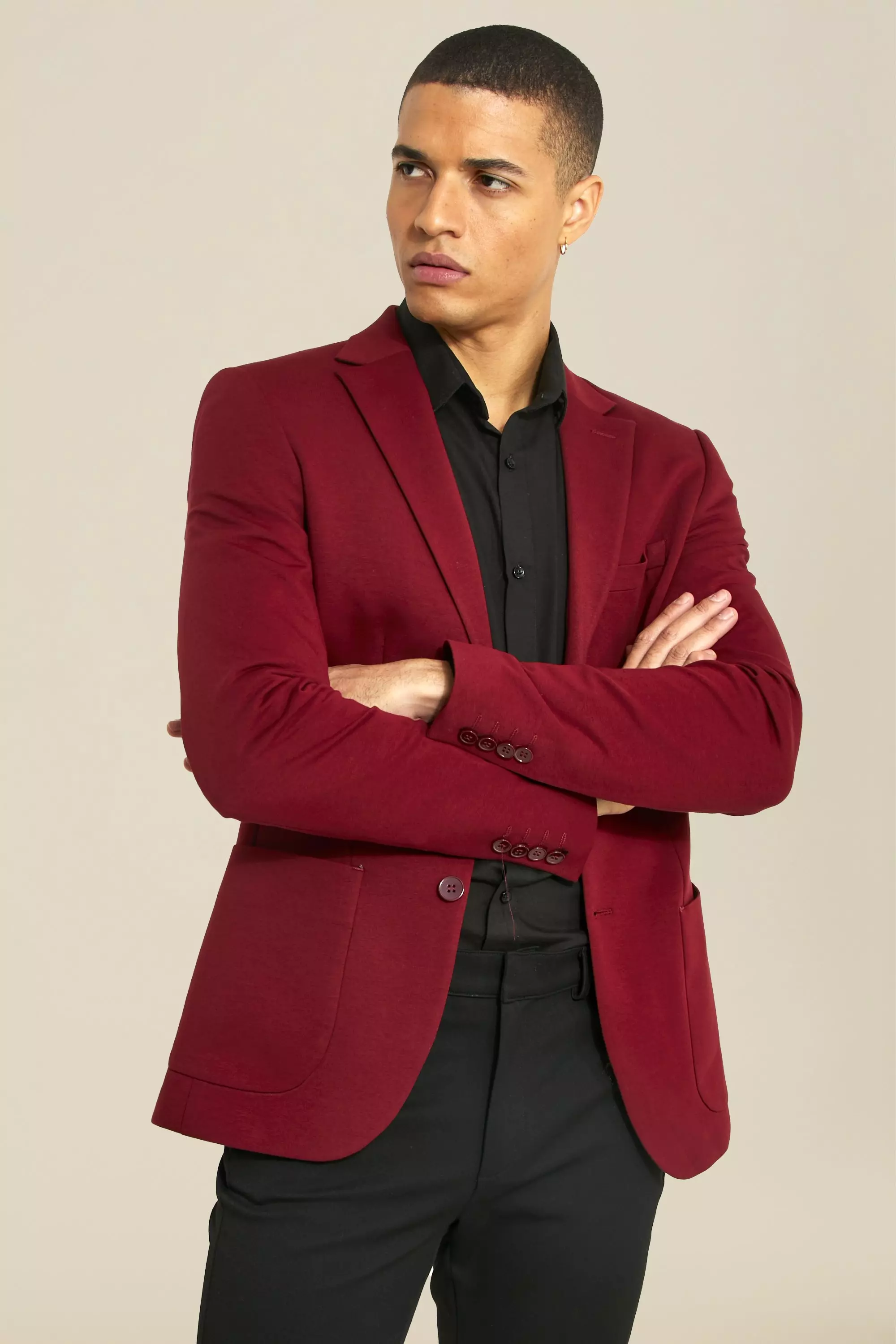 Red jersey clearance blazer