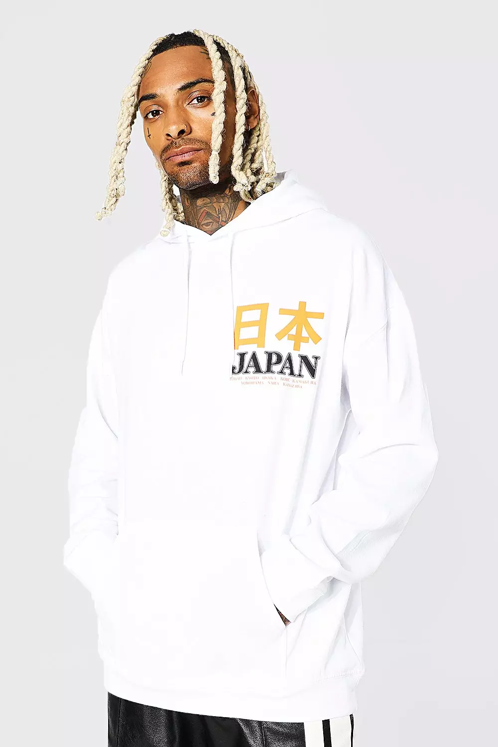 White hotsell japanese hoodie