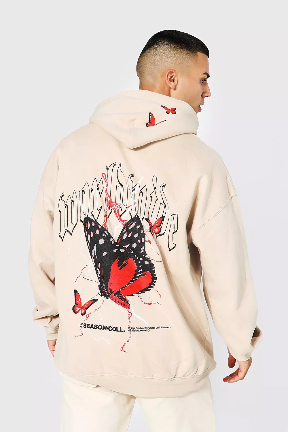 Oversized Butterfly Hood Graphic Hoodie