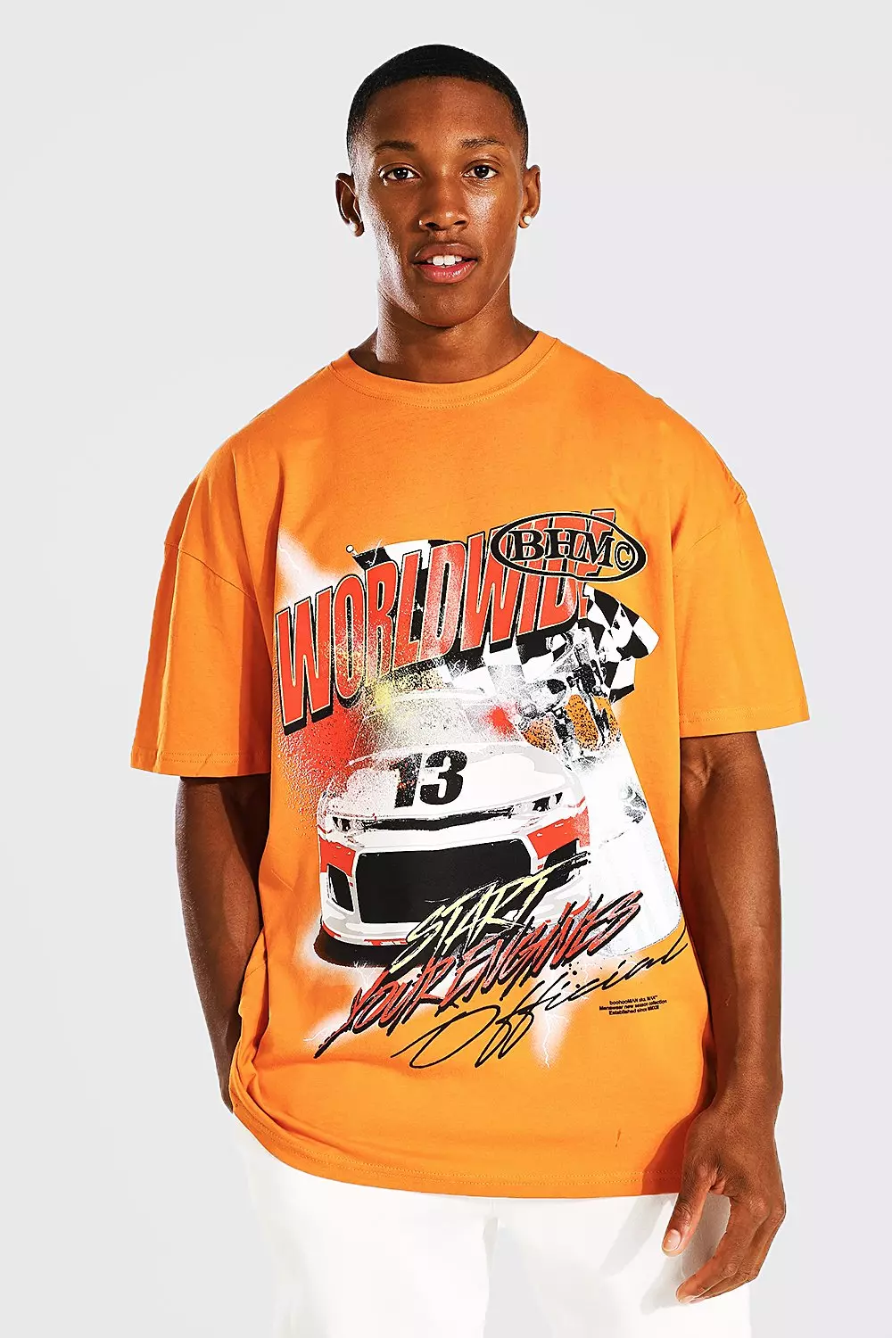 Orange graphic t store shirt