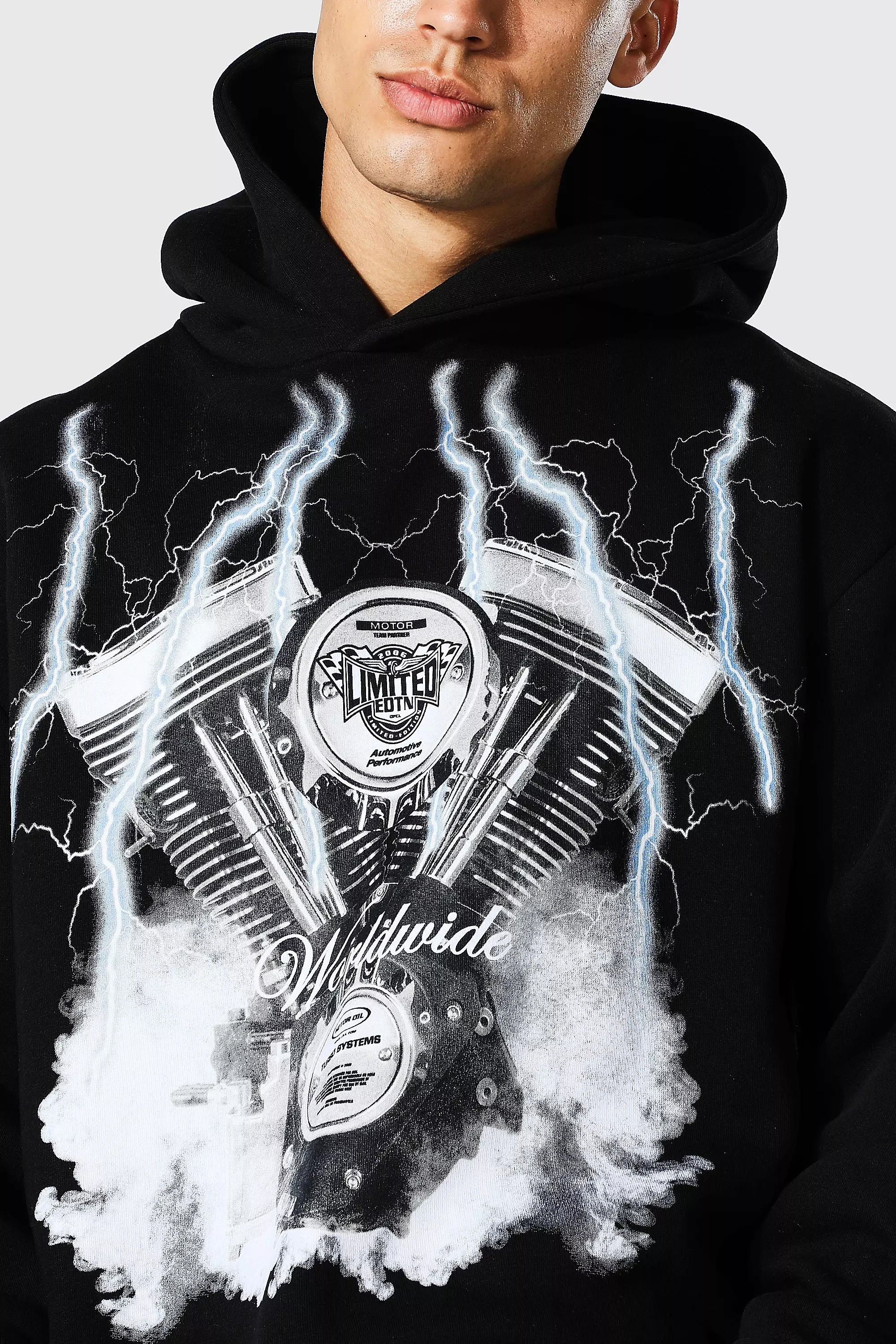 Lightning best sale print hoodie