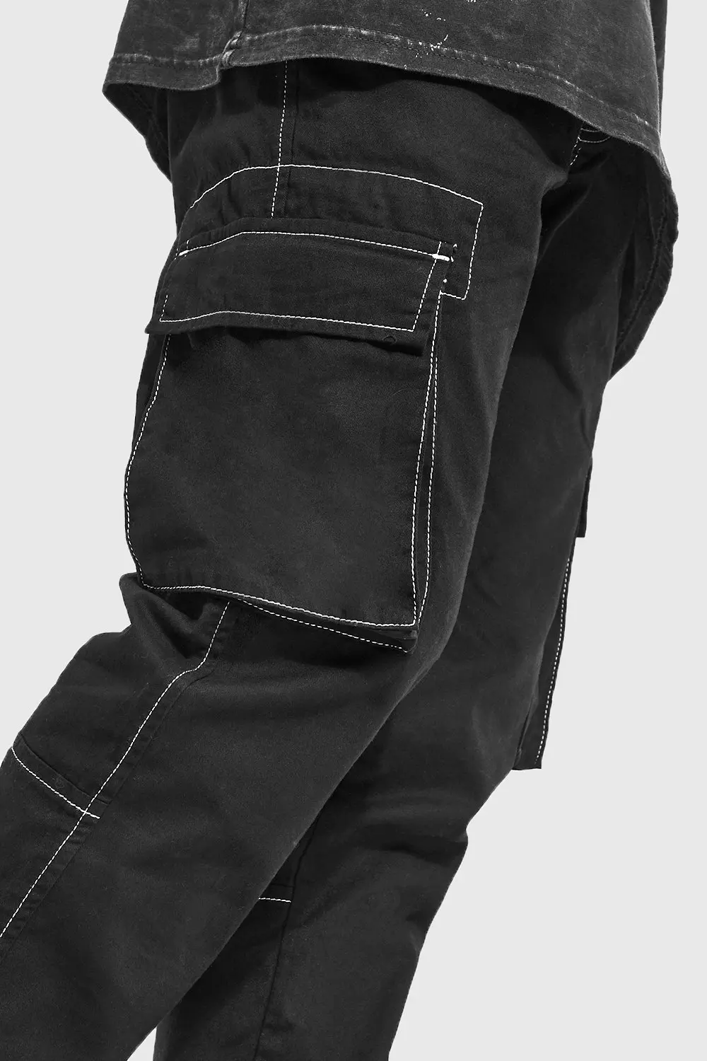 CONTRAST STITCH CARGO PANT