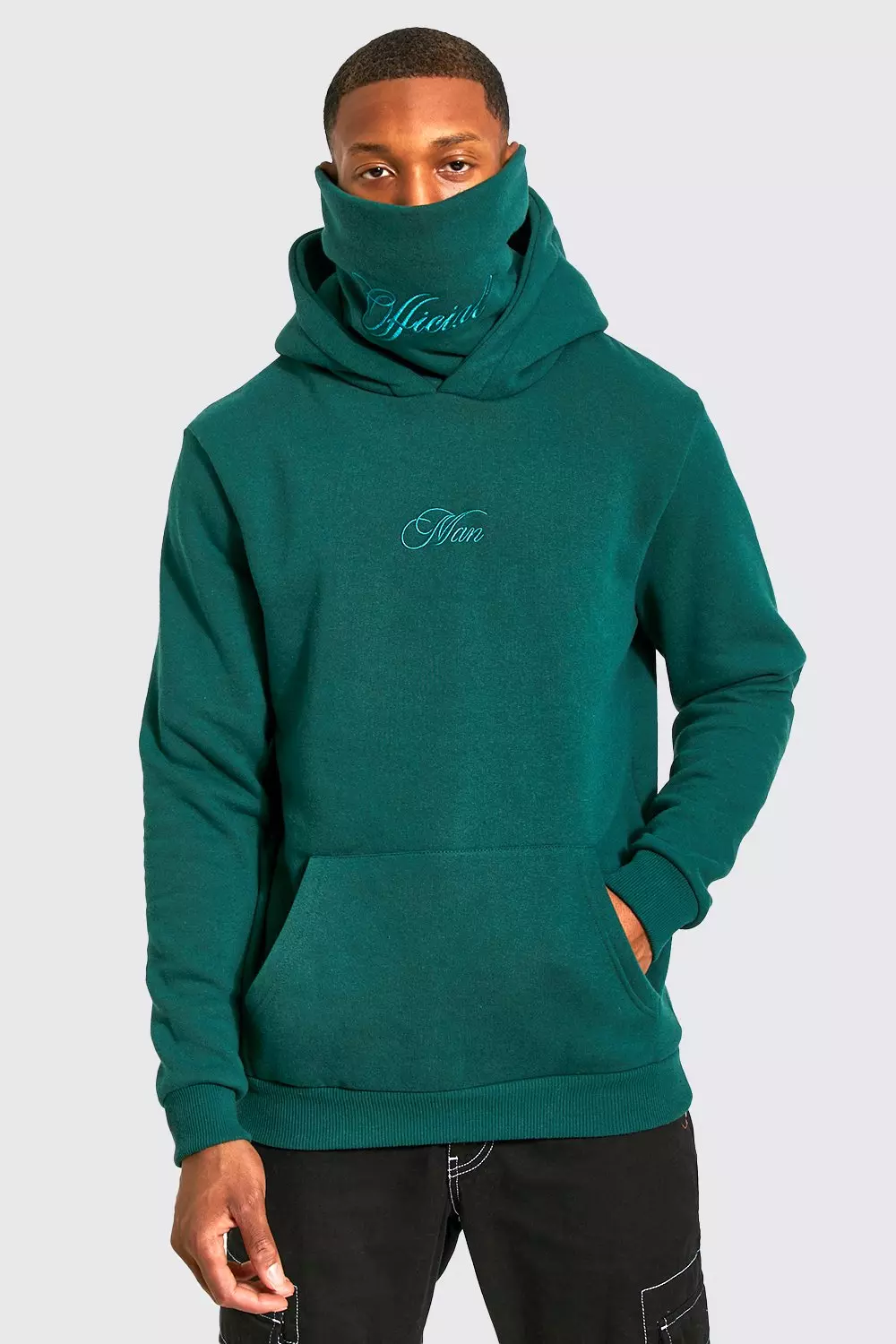 Man hoodie with discount snood