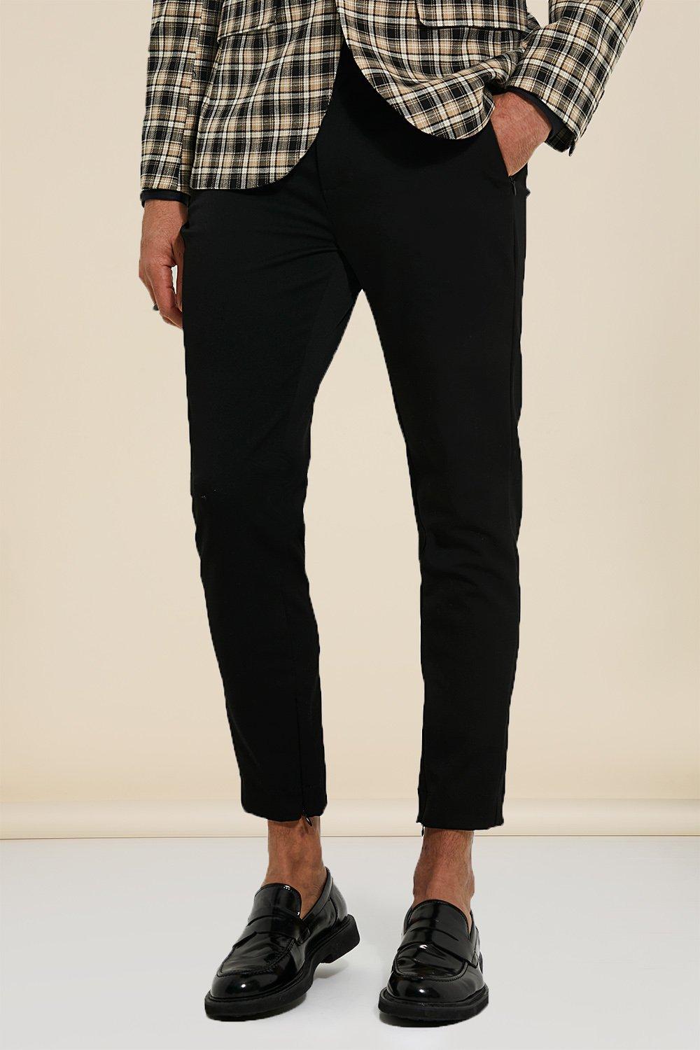 Mens Black Super Skinny 4 Way Stretch Tailored Trouser, Black