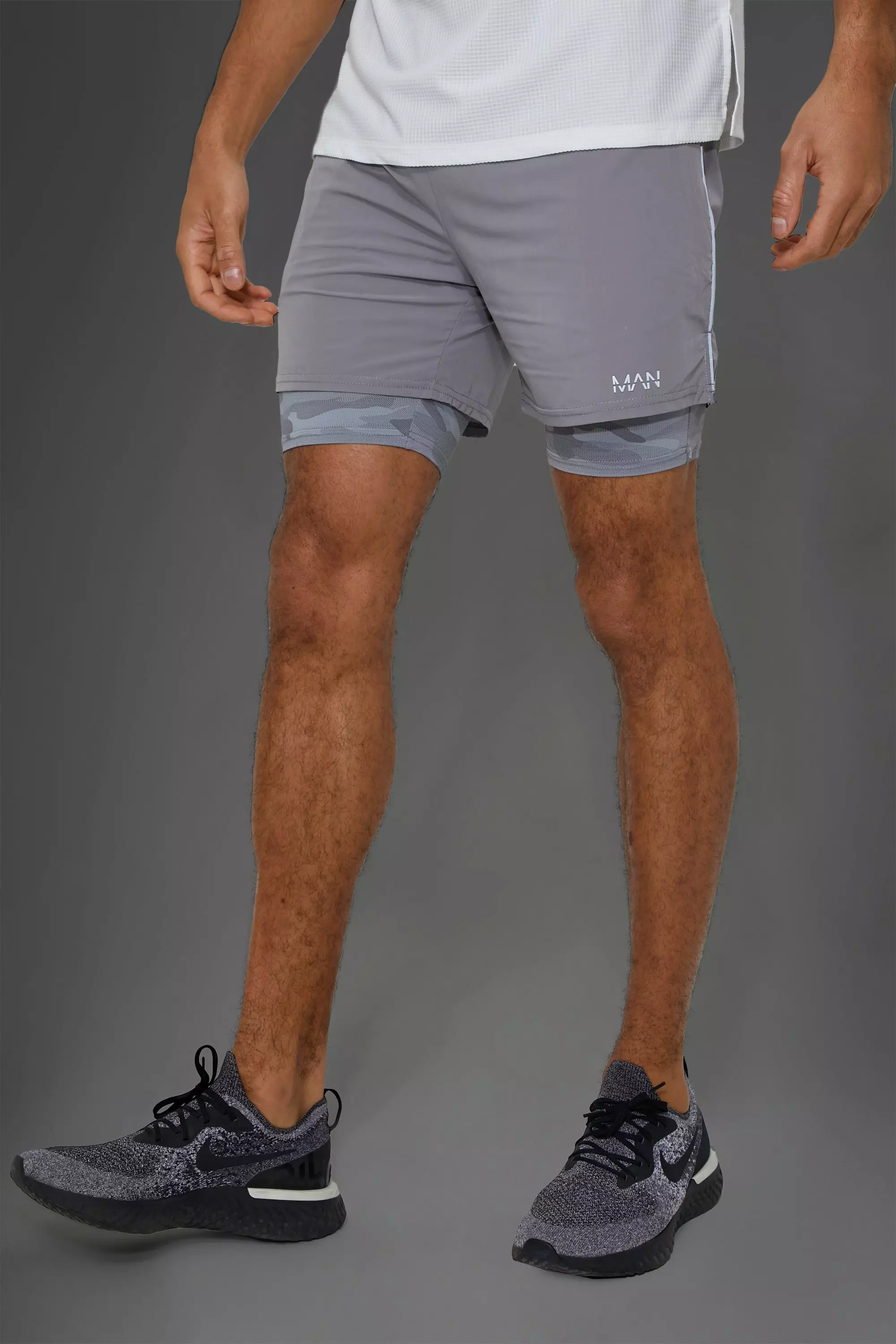 Man Active Gym 2 In 1 Shorts