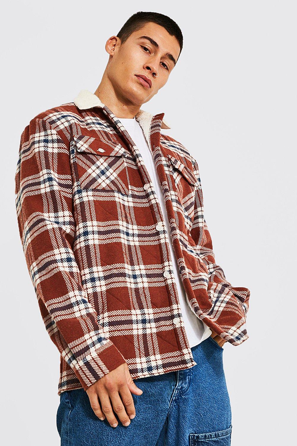 borg lined checked shirt