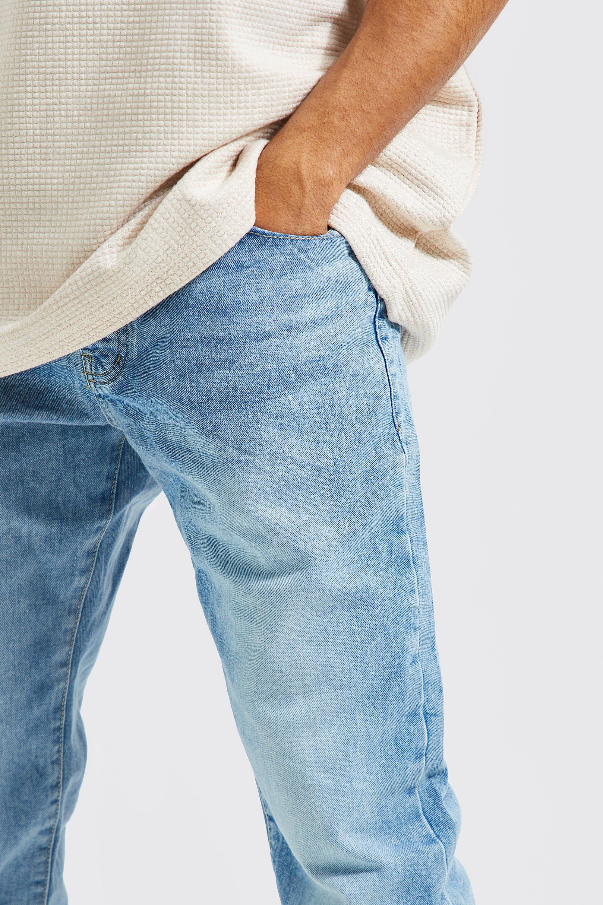 straight rigid jeans for men