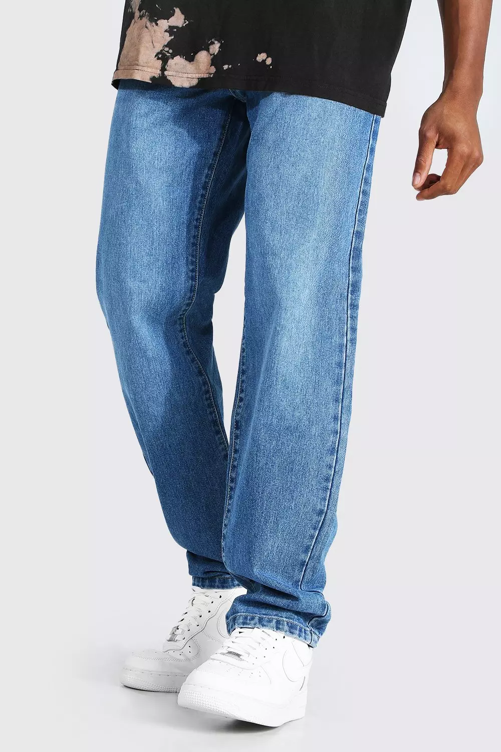 boohooMAN Men's Relaxed Fit Diamond Jacquard Jeans