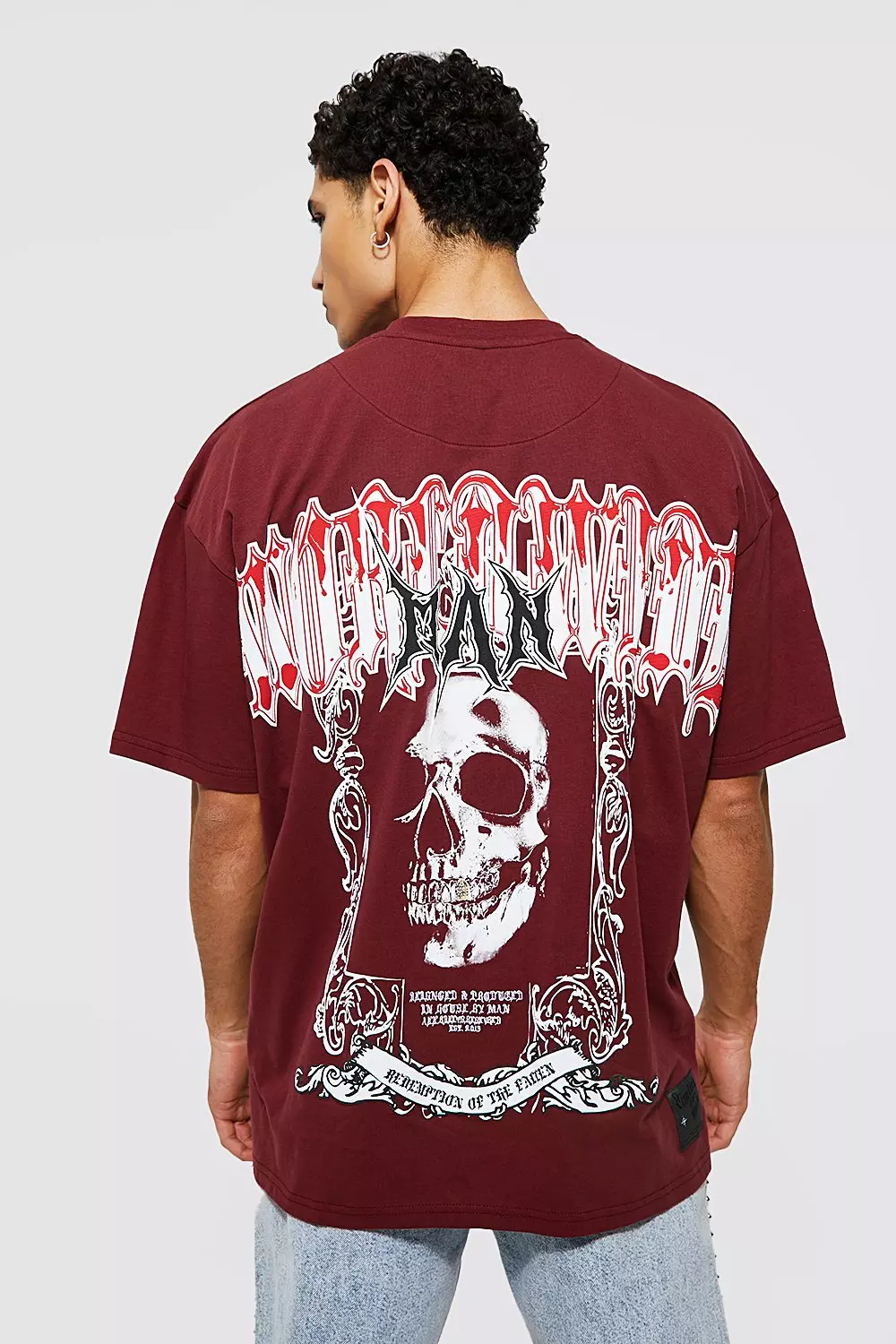 burgundy graphic tee