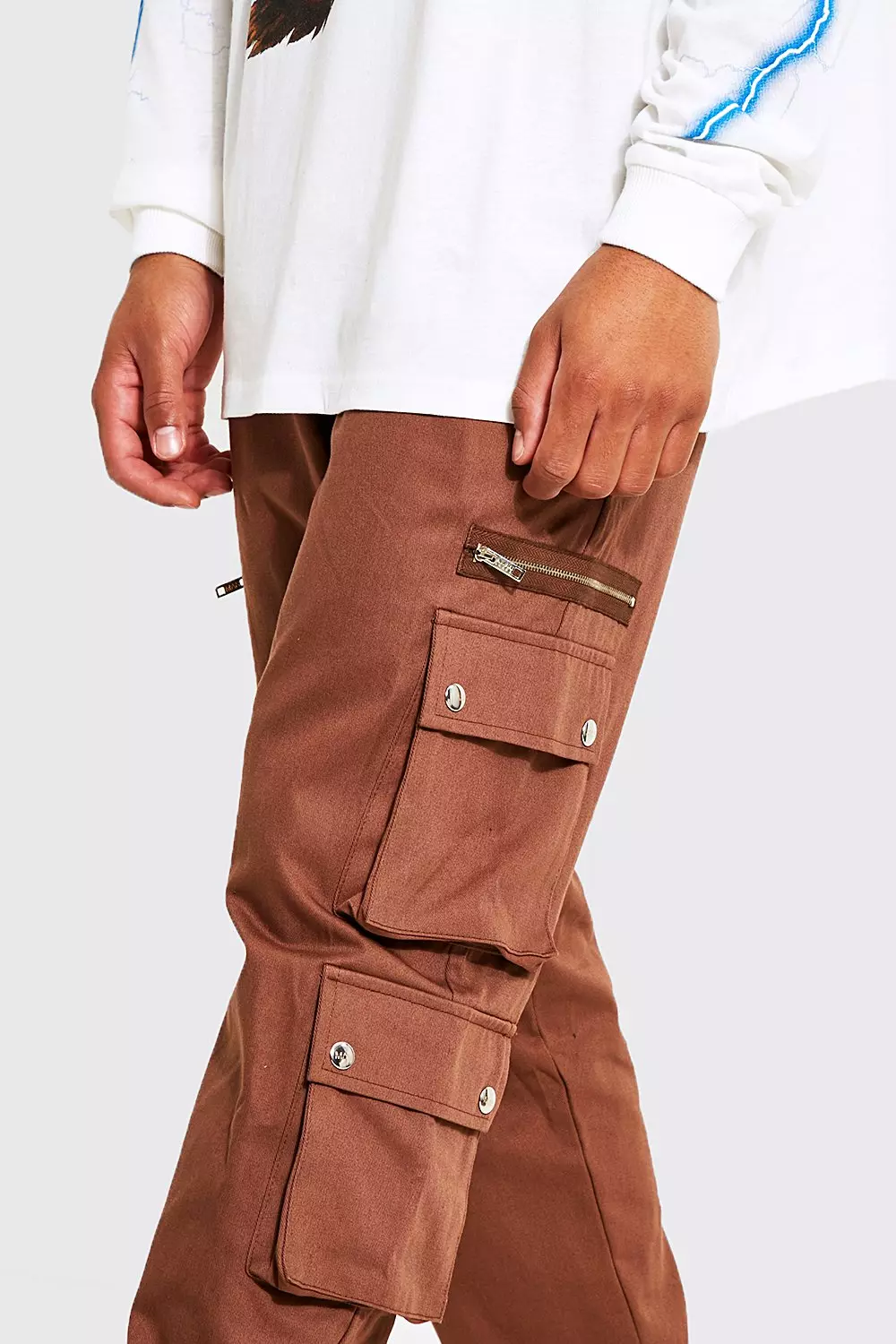 Stretch Twill Slim-Fit Cargo Pants for Tall Men in Russet Brown 30 / 36 / Russet Brown