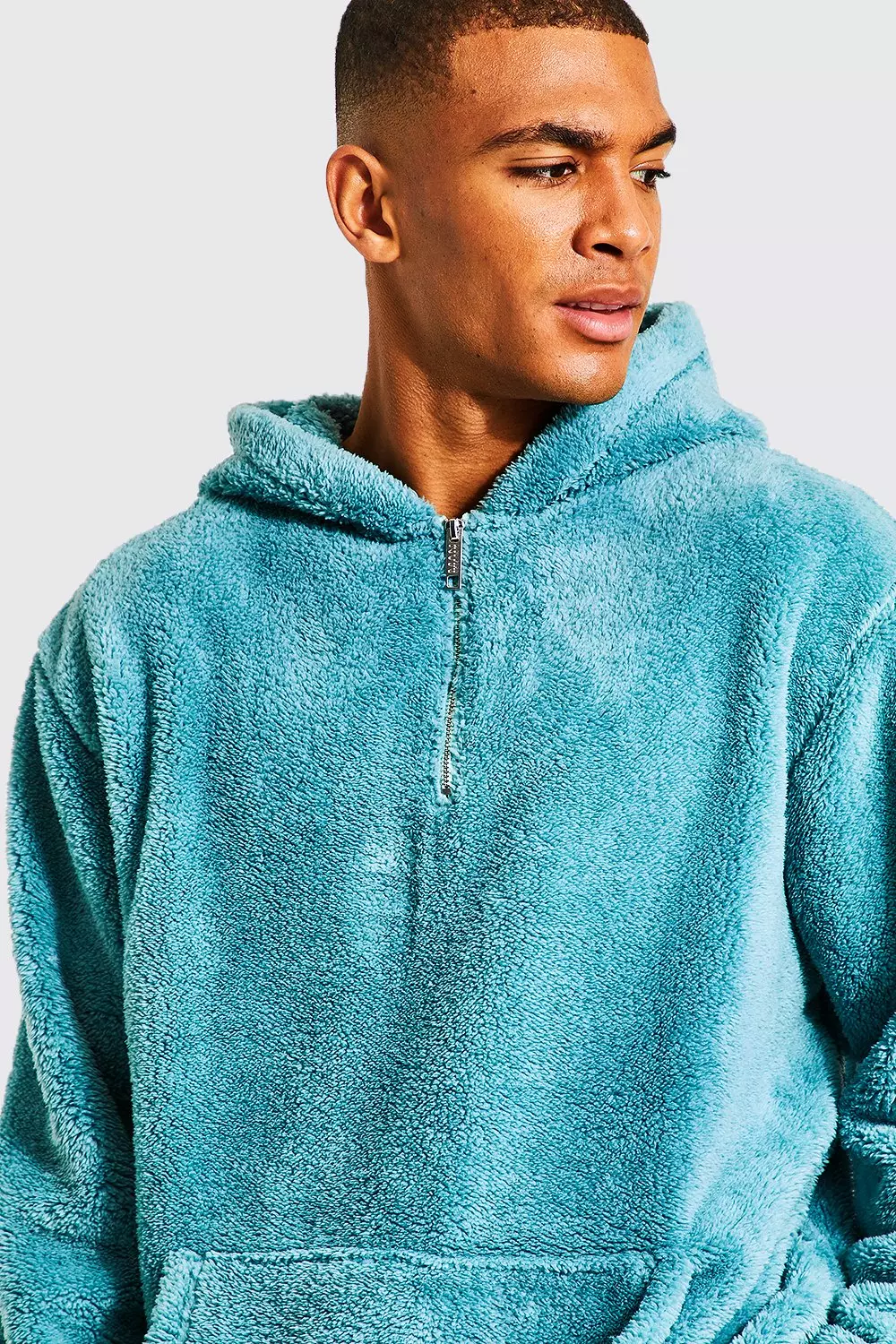 Borg fleece sale hoodie mens