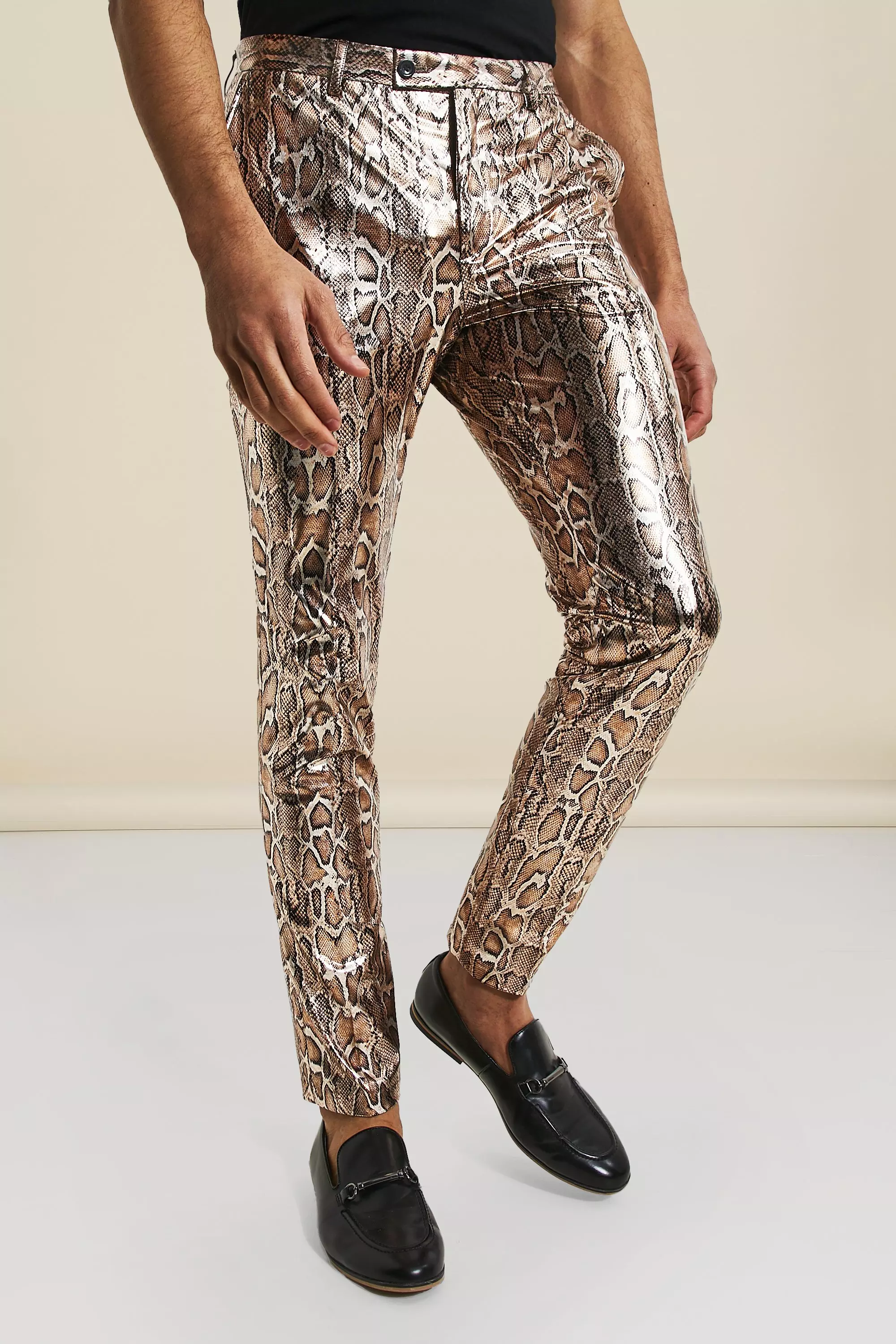 snakeskin trousers mens