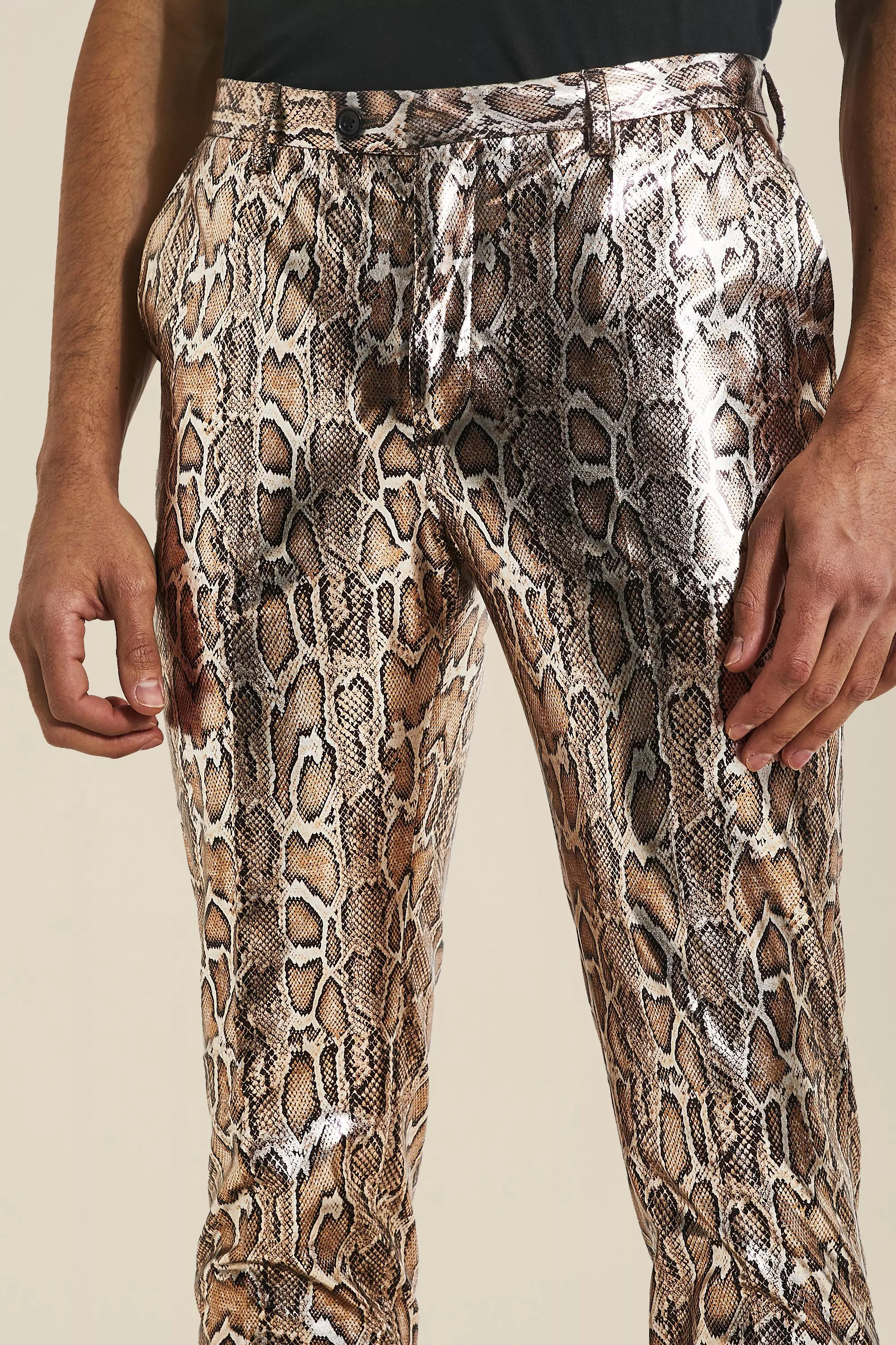 snakeskin trousers mens