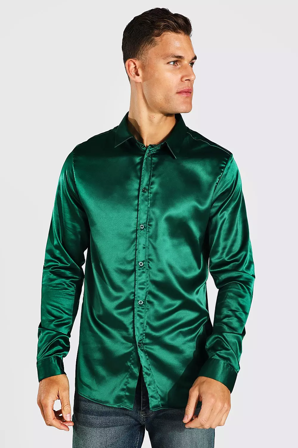 Satin dimond shirt, Full sleeves, Casual Wear