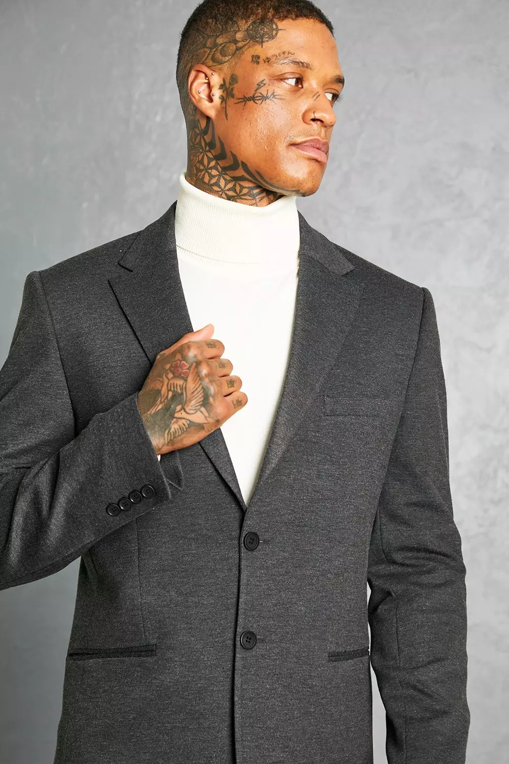 Jersey Longline Blazer boohooMAN USA