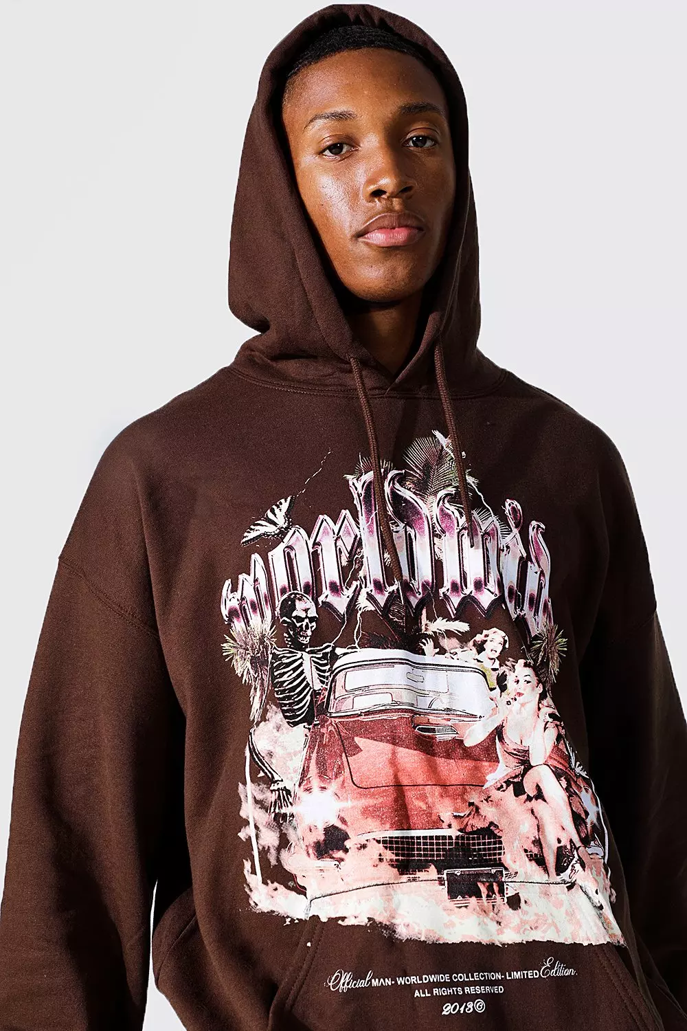 Oversized Worldwide Car Graphic Sweatshirt