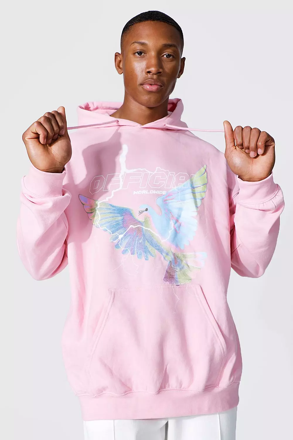 Pink graphic hoodie men's sale