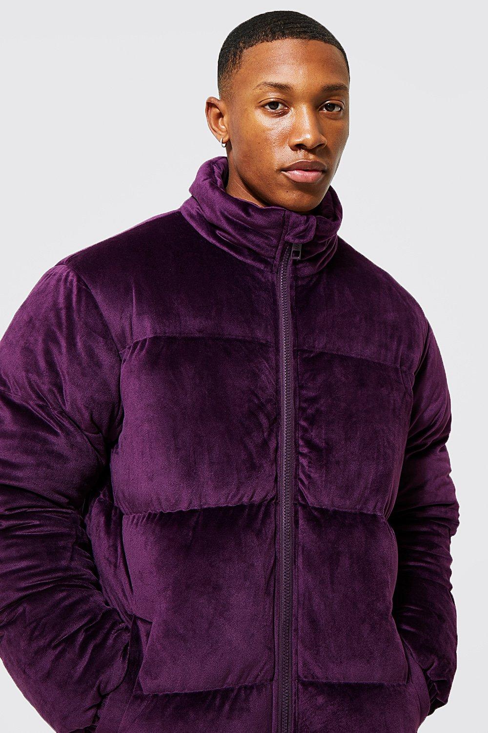 men's velvet puffer jackets