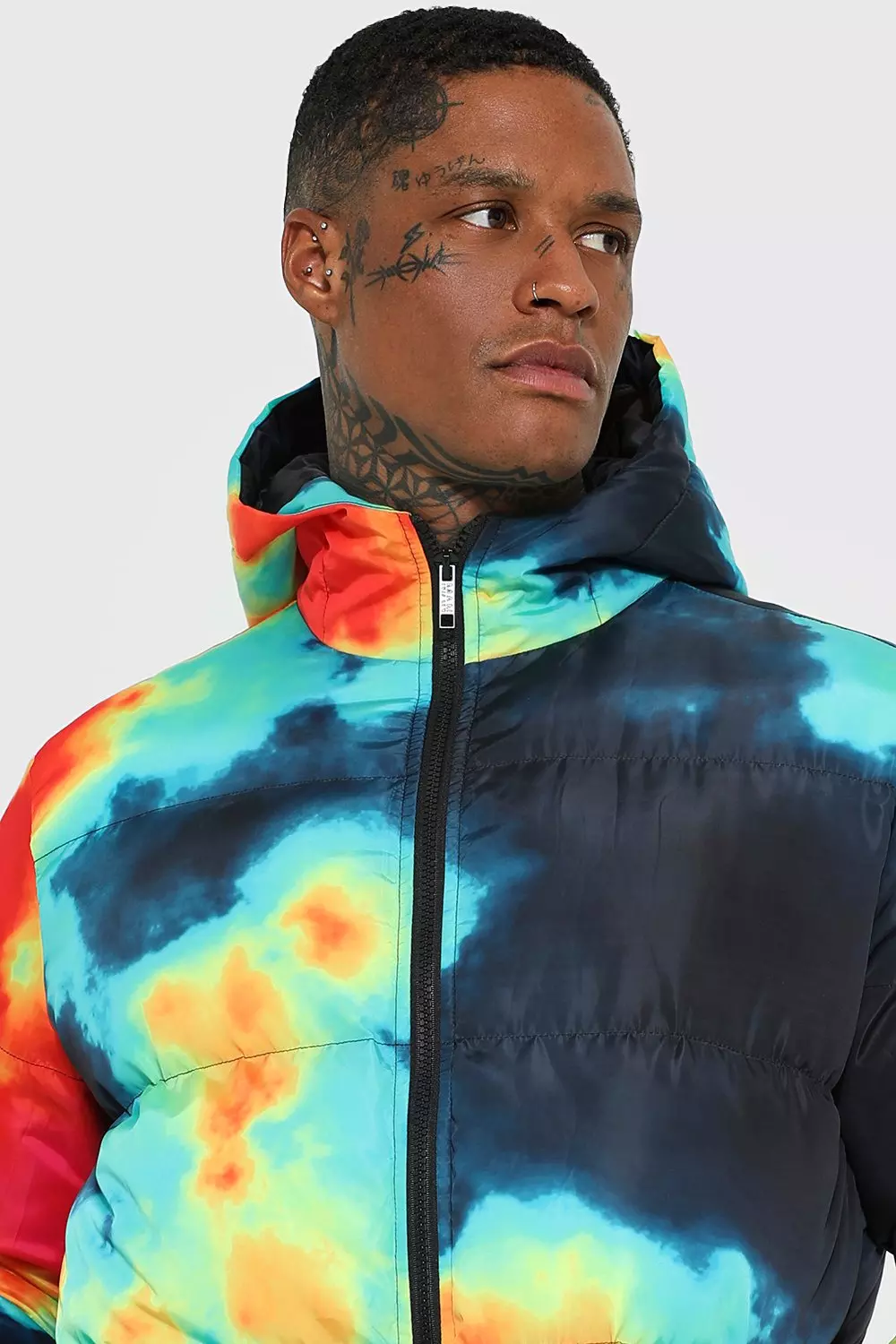 Heat Geo Effect Puffer | boohooMAN USA