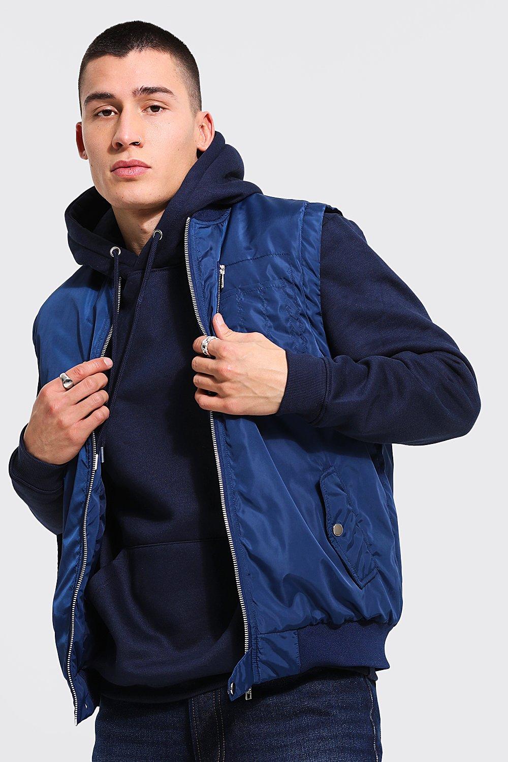 mens sleeveless bomber jackets