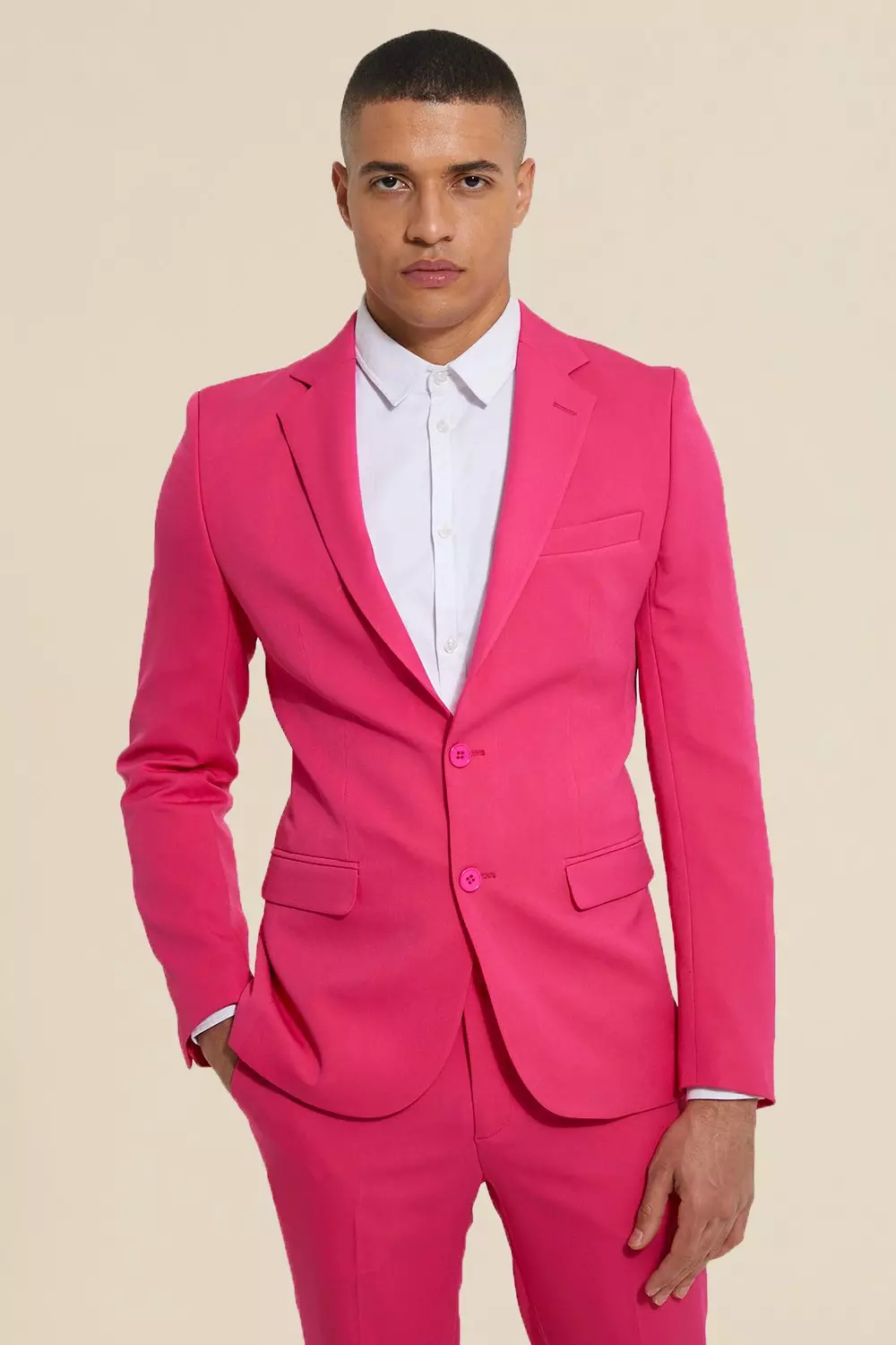 Hot pink suit outlet jacket