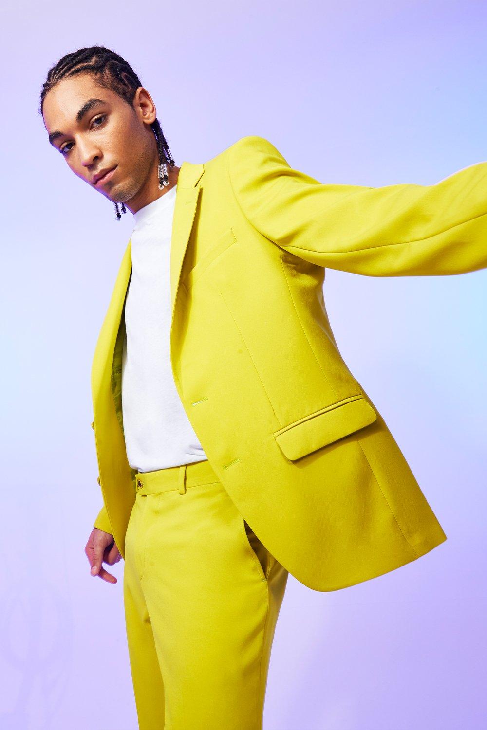 neon yellow mens suit