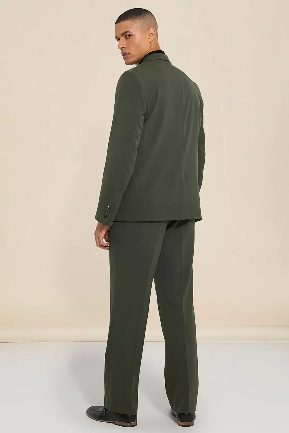 Olive green suit pants