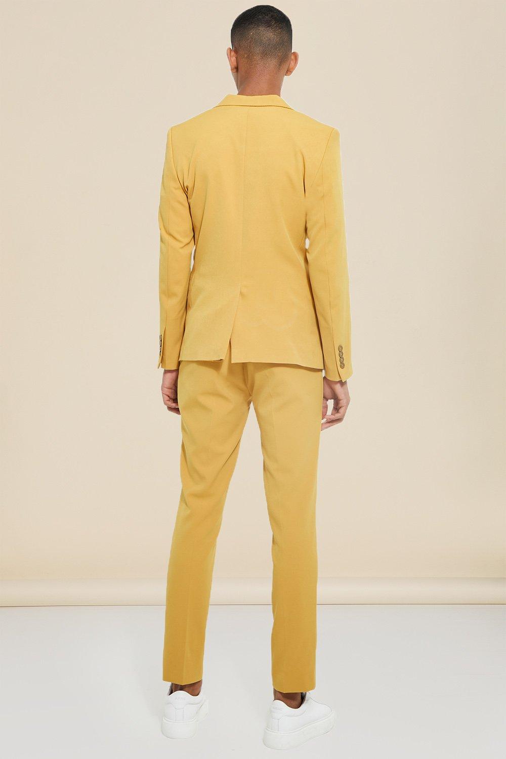 yellow skinny suit