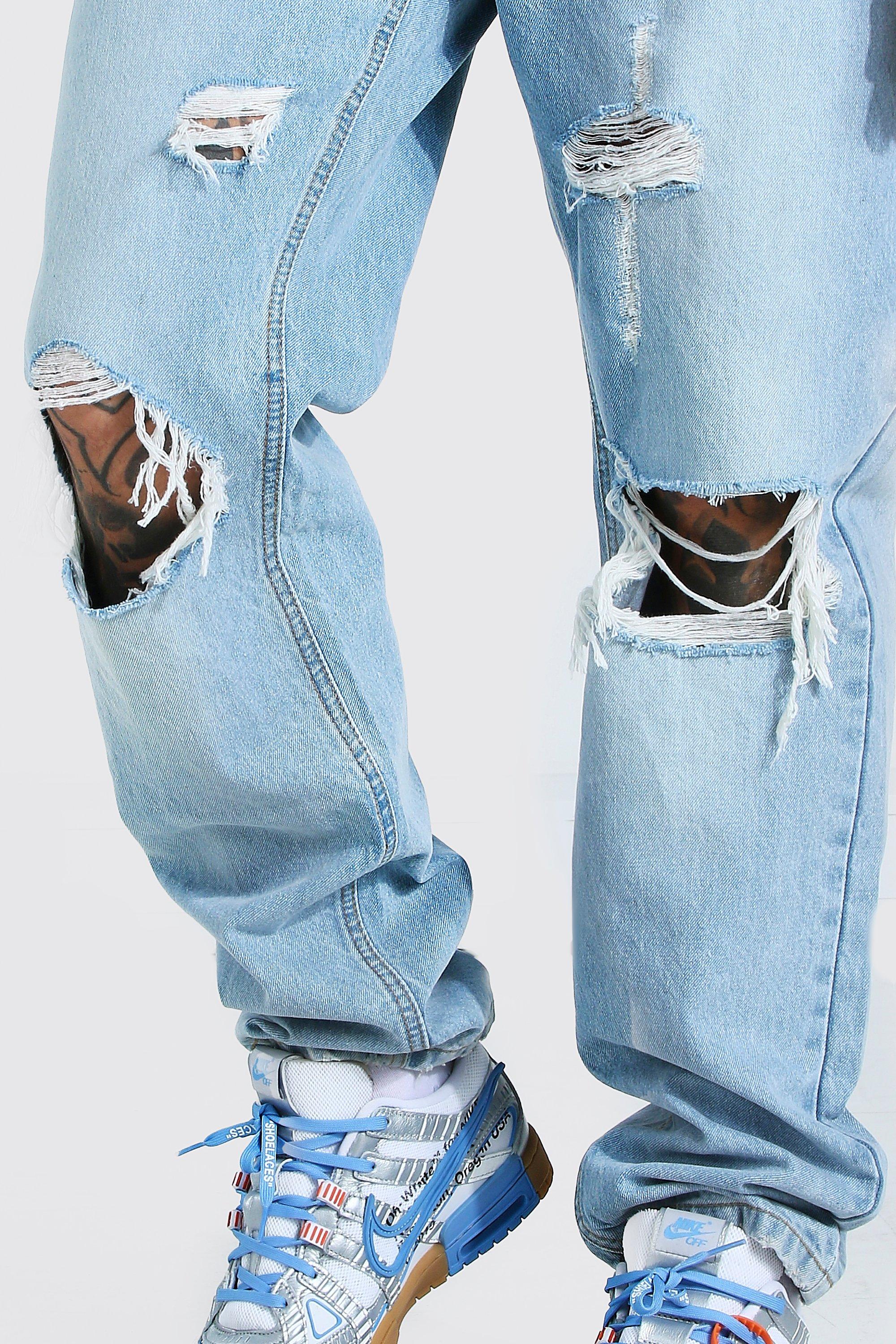 relaxed distressed jeans