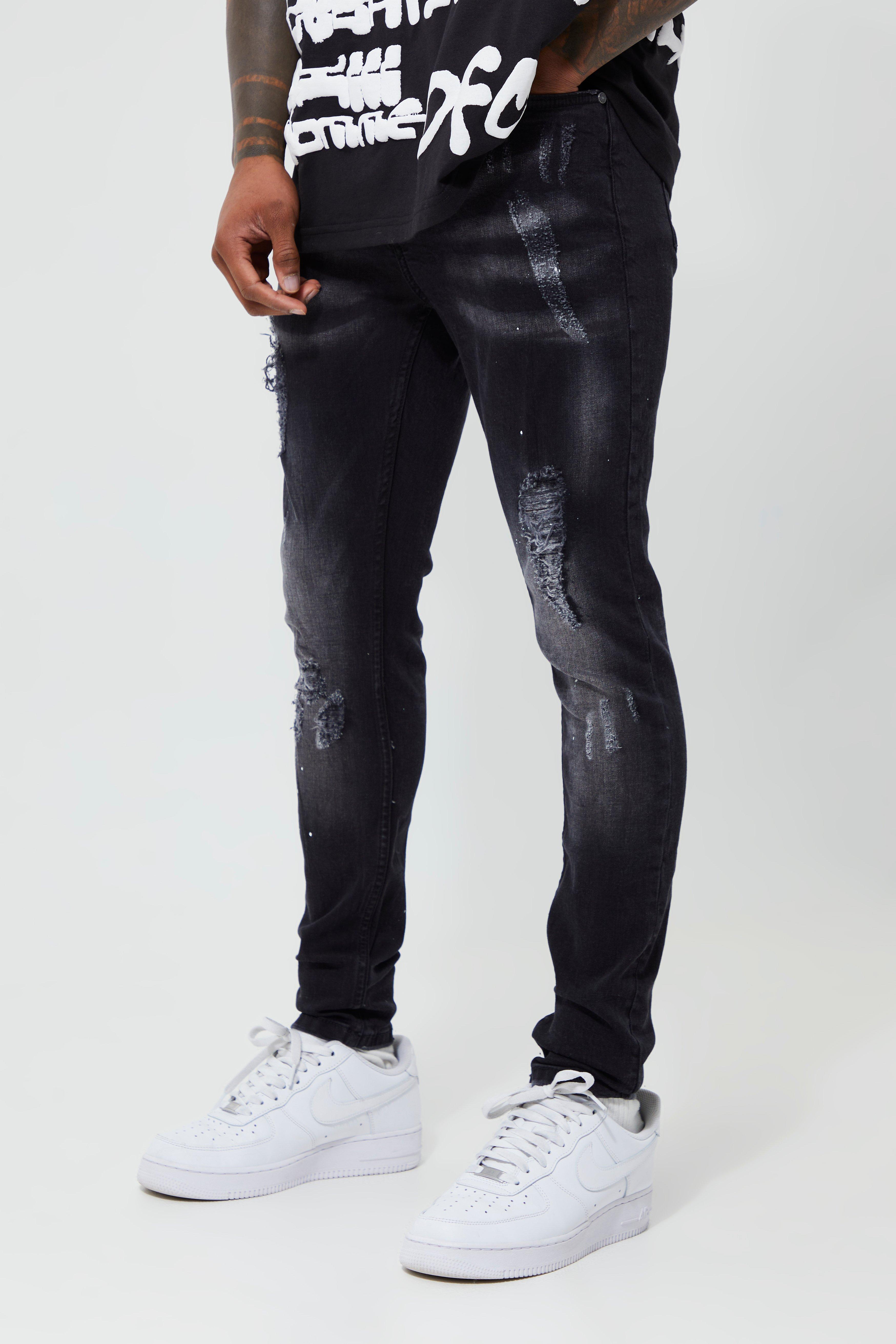 black jeans with white paint